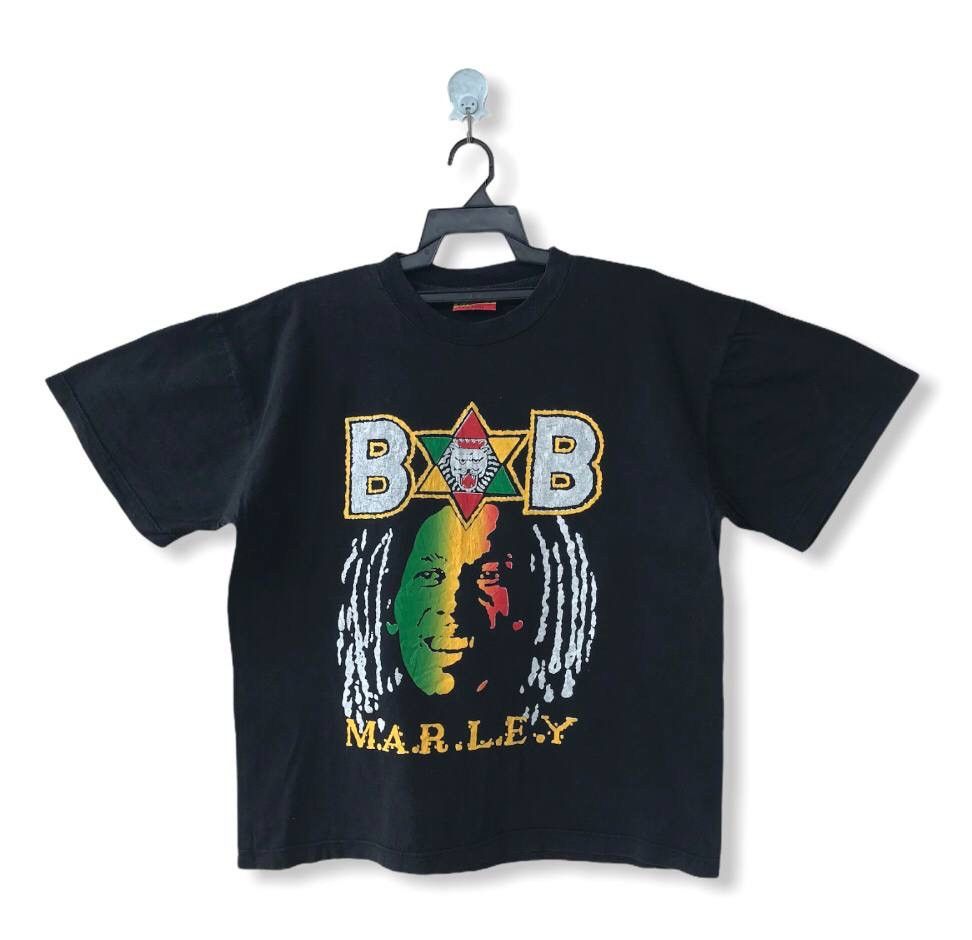 Bob Marley VINTAGE BOOTLEG BOB MARLEY RASTAFARIAN TEE Size US L / EU 52-54 / 3 - 1 Thumbnail