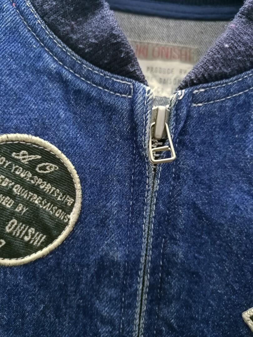 Designer × Japanese Brand × Vintage Vintage designer atsuki onishi patchwork denim bomber Size US M / EU 48-50 / 2 - 3 Thumbnail