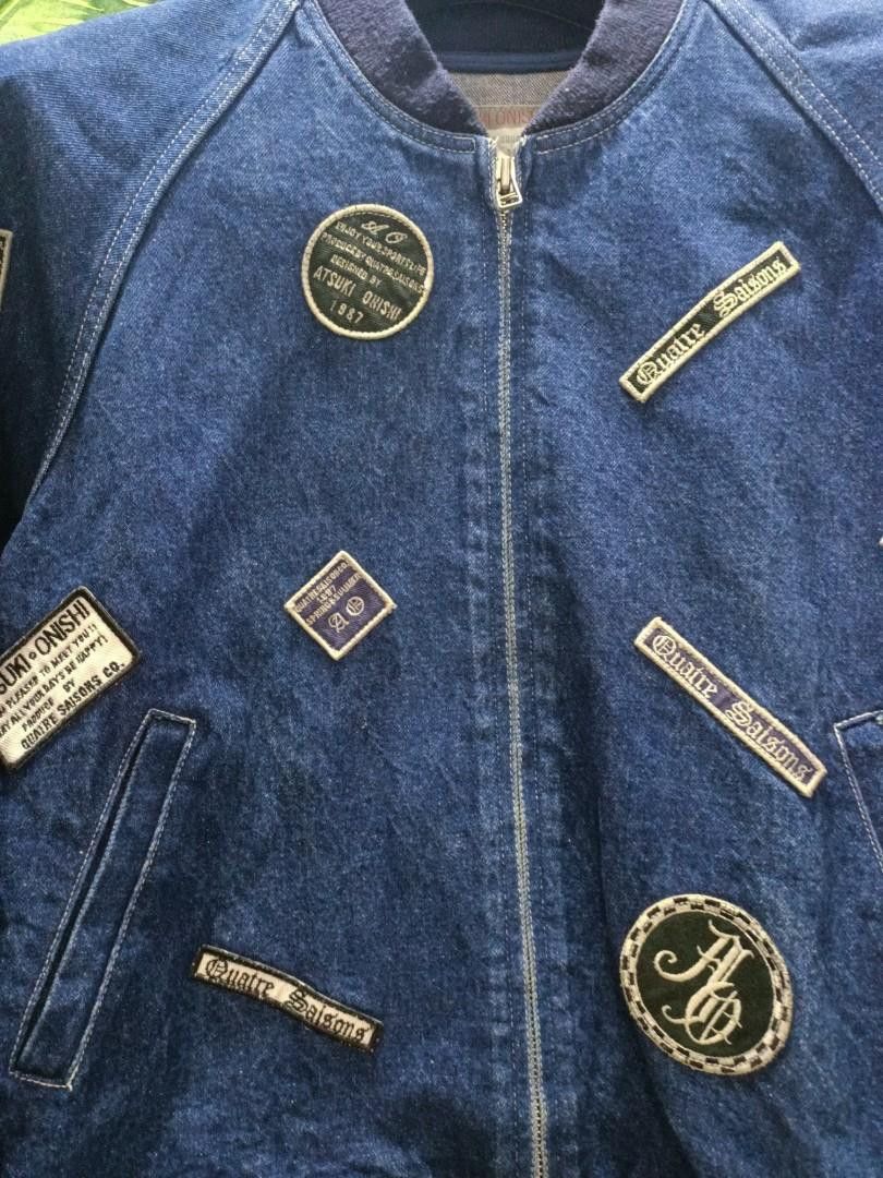 Designer × Japanese Brand × Vintage Vintage designer atsuki onishi patchwork denim bomber Size US M / EU 48-50 / 2 - 2 Thumbnail