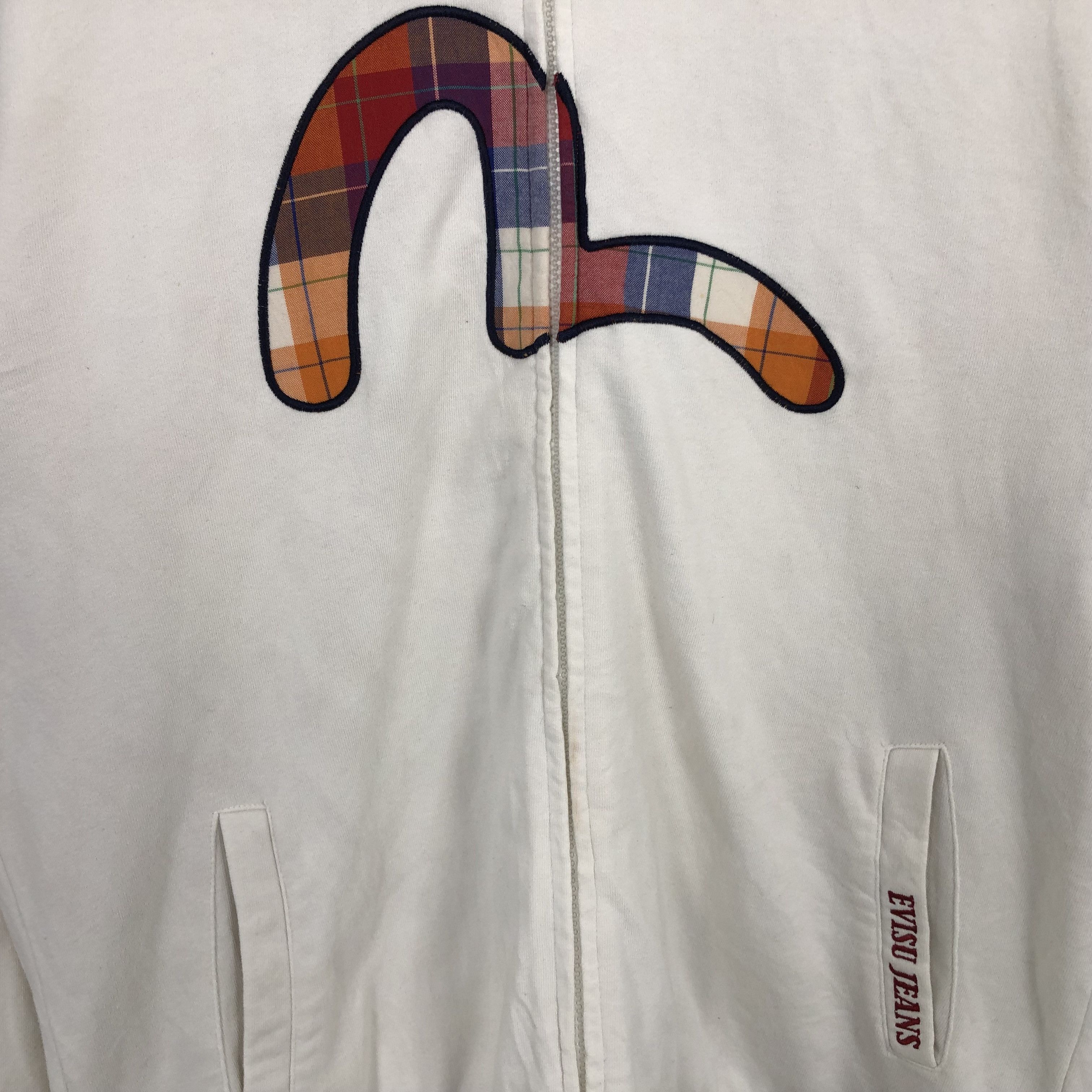 Japanese Brand × Vintage Vintage Evisu Genes Patchwork Big Logo Jacket With Hoodie Size US L / EU 52-54 / 3 - 2 Thumbnail