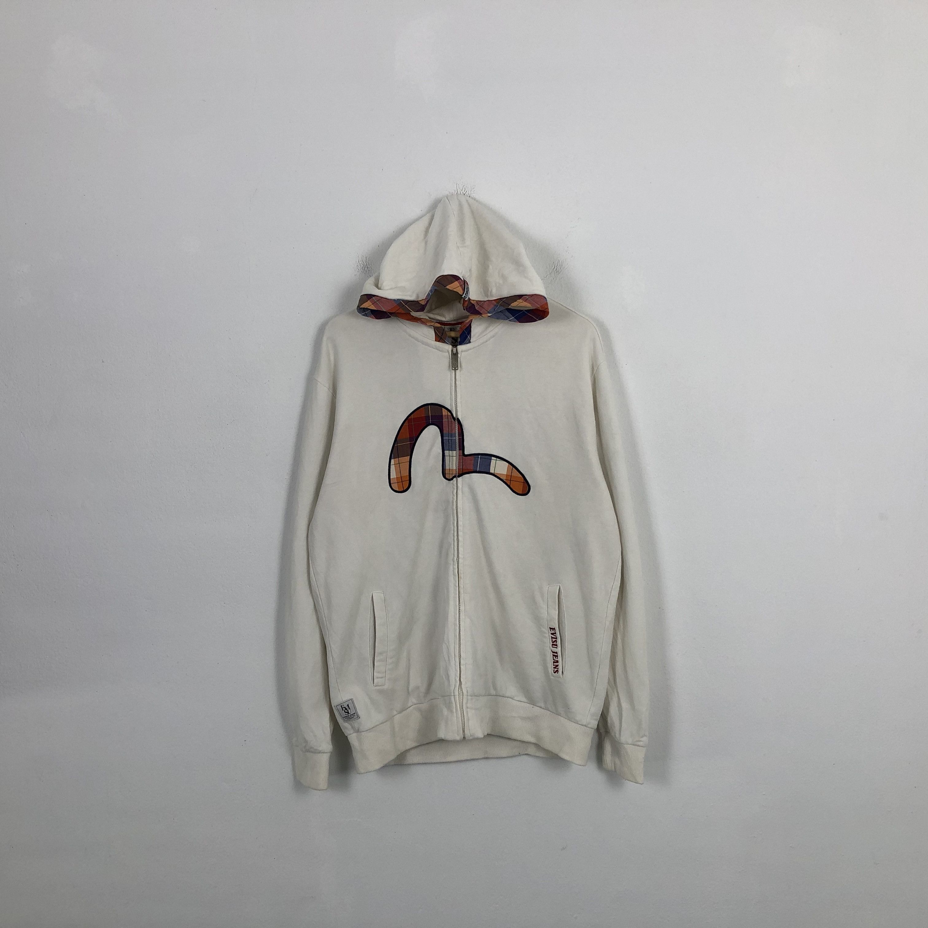 Japanese Brand × Vintage Vintage Evisu Genes Patchwork Big Logo Jacket With Hoodie Size US L / EU 52-54 / 3 - 1 Thumbnail