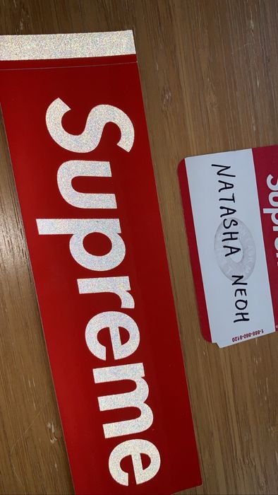 Supreme reflective sale sticker