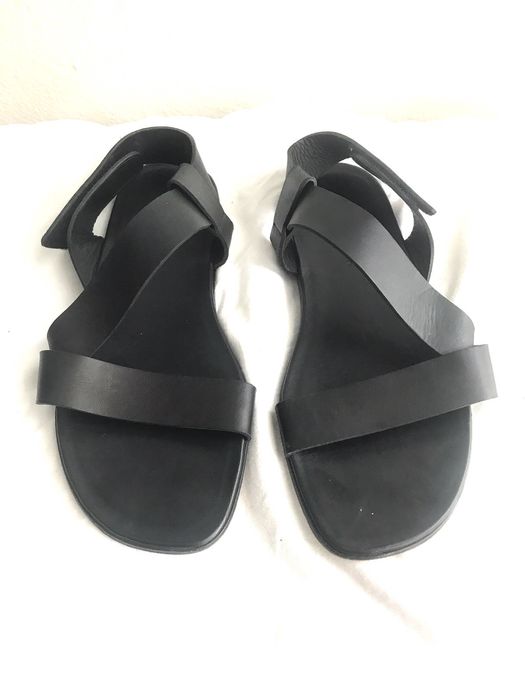 Jil Sander Black Gladiator Leather Sandals | Grailed