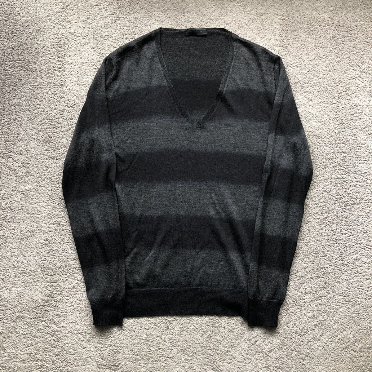 PRADA 新品Wool and viscose sweater Prada Wool Blend Multicolor Zig Zag Striped Sweater – Justin