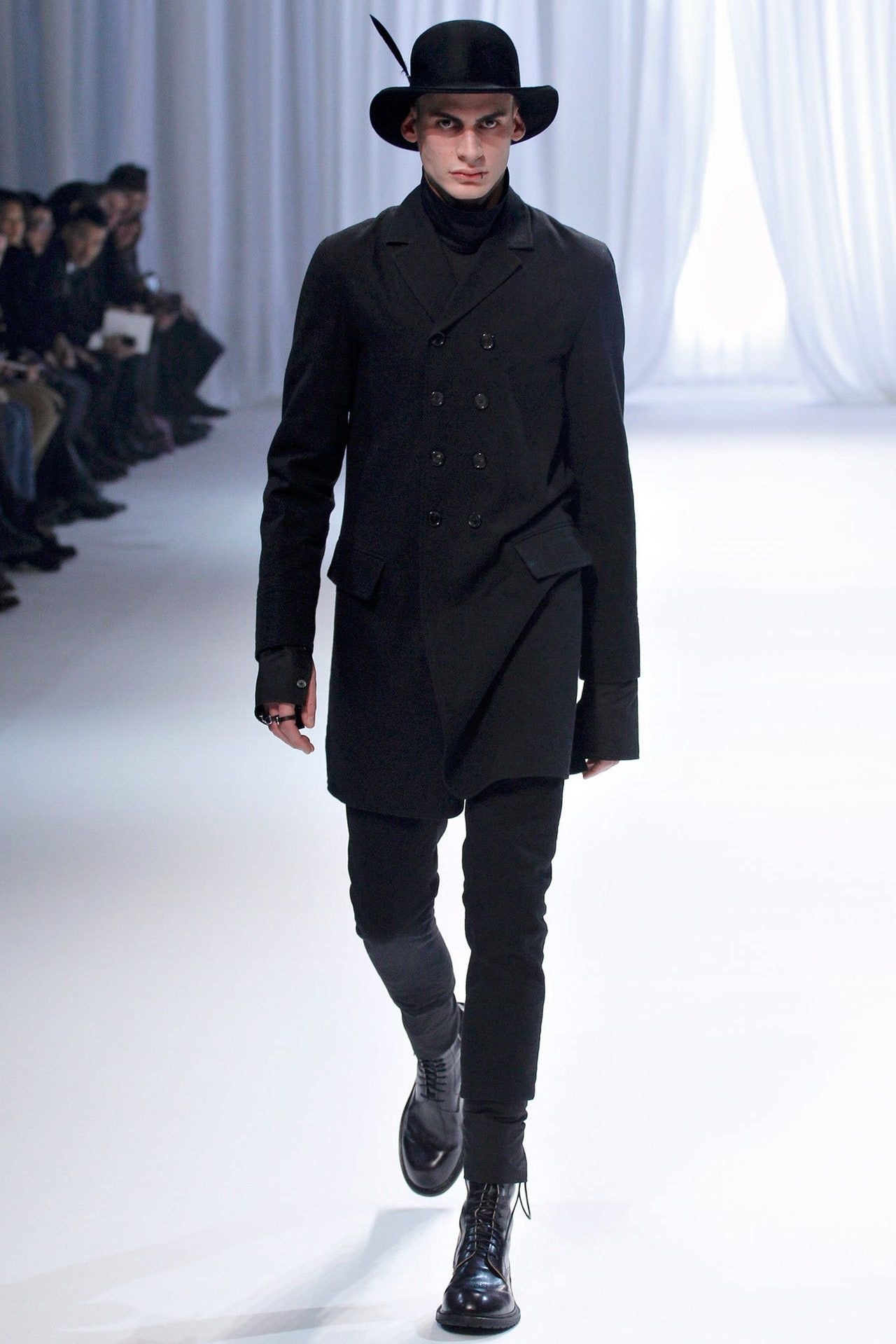 image of Ann Demeulemeester F/w13 Back Pleated Jacket in Black, Men's (Size XS)