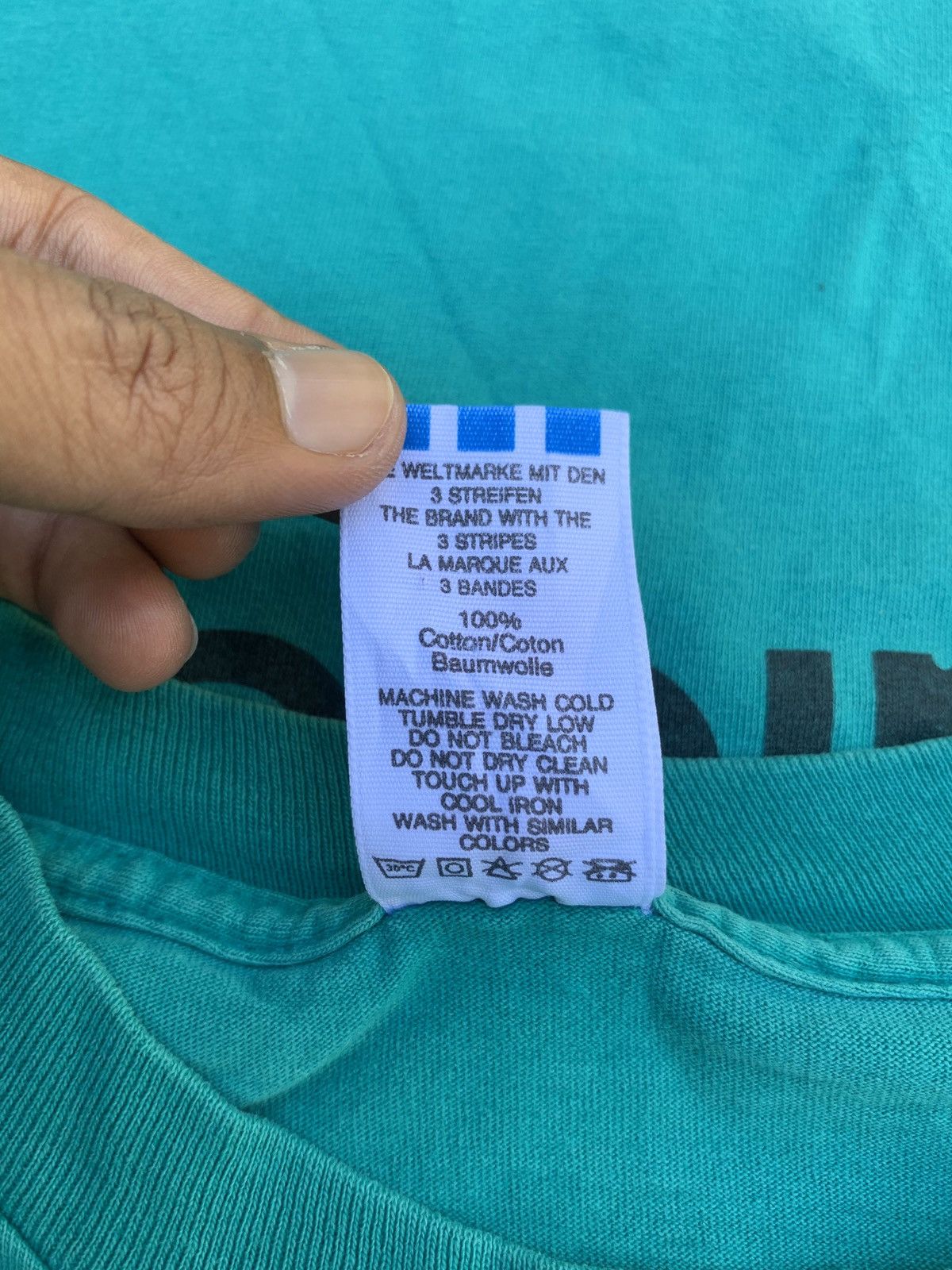 Adidas × Vintage Vintage ADIDAS Big Logo Shirt Made In USA Size US L / EU 52-54 / 3 - 9 Thumbnail