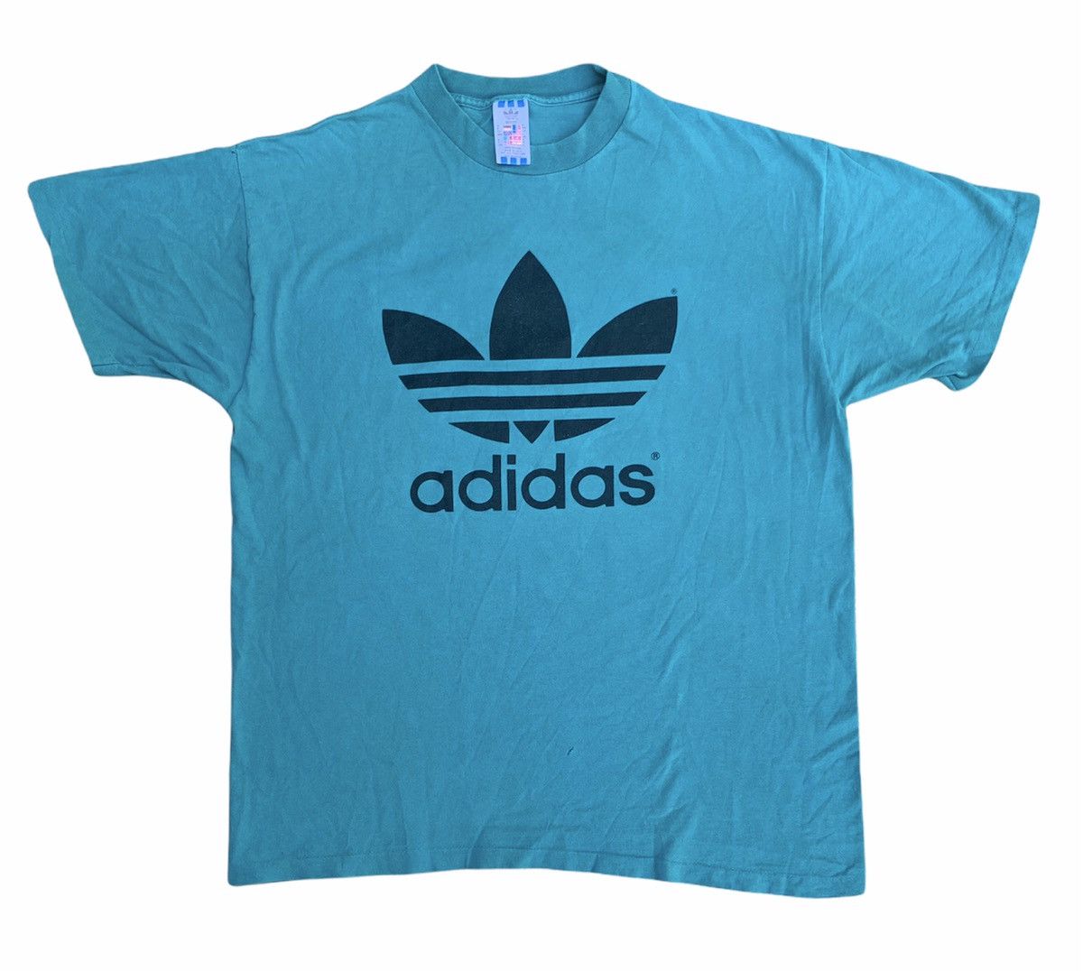 Adidas × Vintage Vintage ADIDAS Big Logo Shirt Made In USA Size US L / EU 52-54 / 3 - 1 Thumbnail