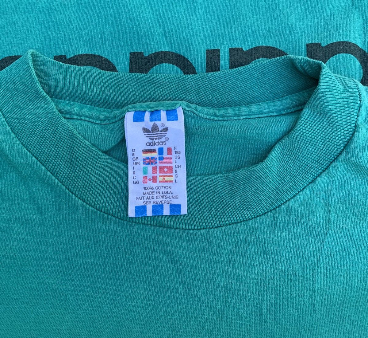 Adidas × Vintage Vintage ADIDAS Big Logo Shirt Made In USA Size US L / EU 52-54 / 3 - 7 Thumbnail
