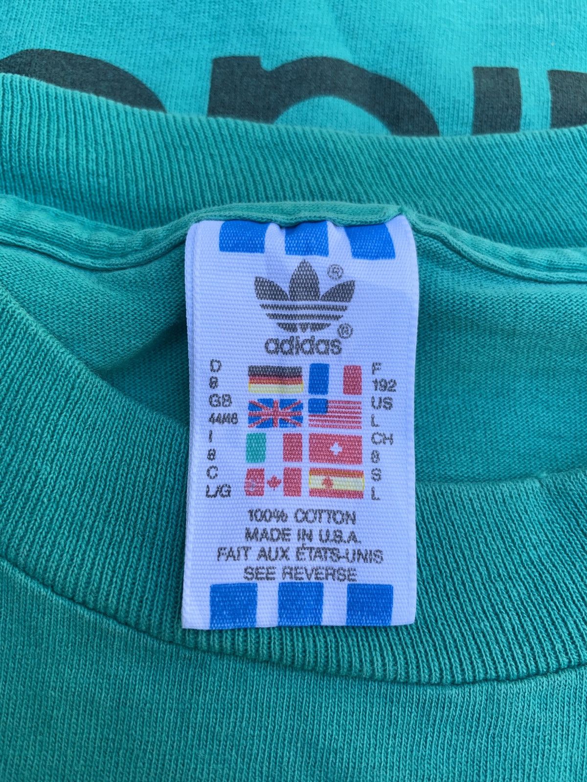Adidas × Vintage Vintage ADIDAS Big Logo Shirt Made In USA Size US L / EU 52-54 / 3 - 8 Thumbnail