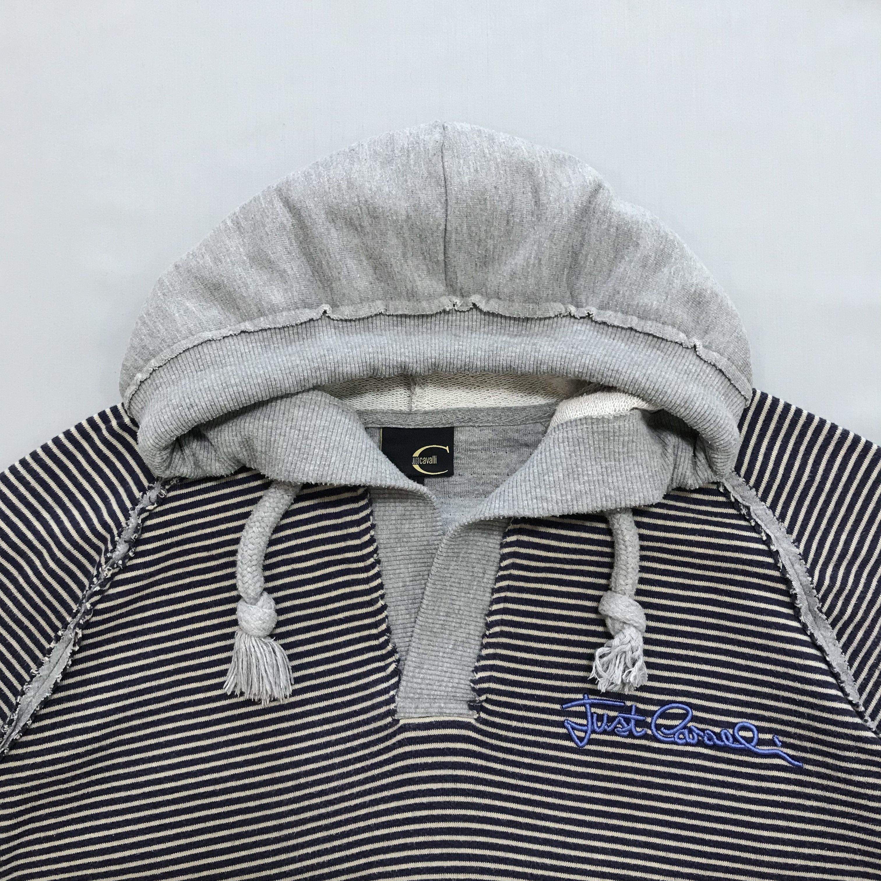Just Cavalli JUST CAVALLI Roberto Hoodie Striped Hoody Gray Men's Size US L / EU 52-54 / 3 - 3 Thumbnail