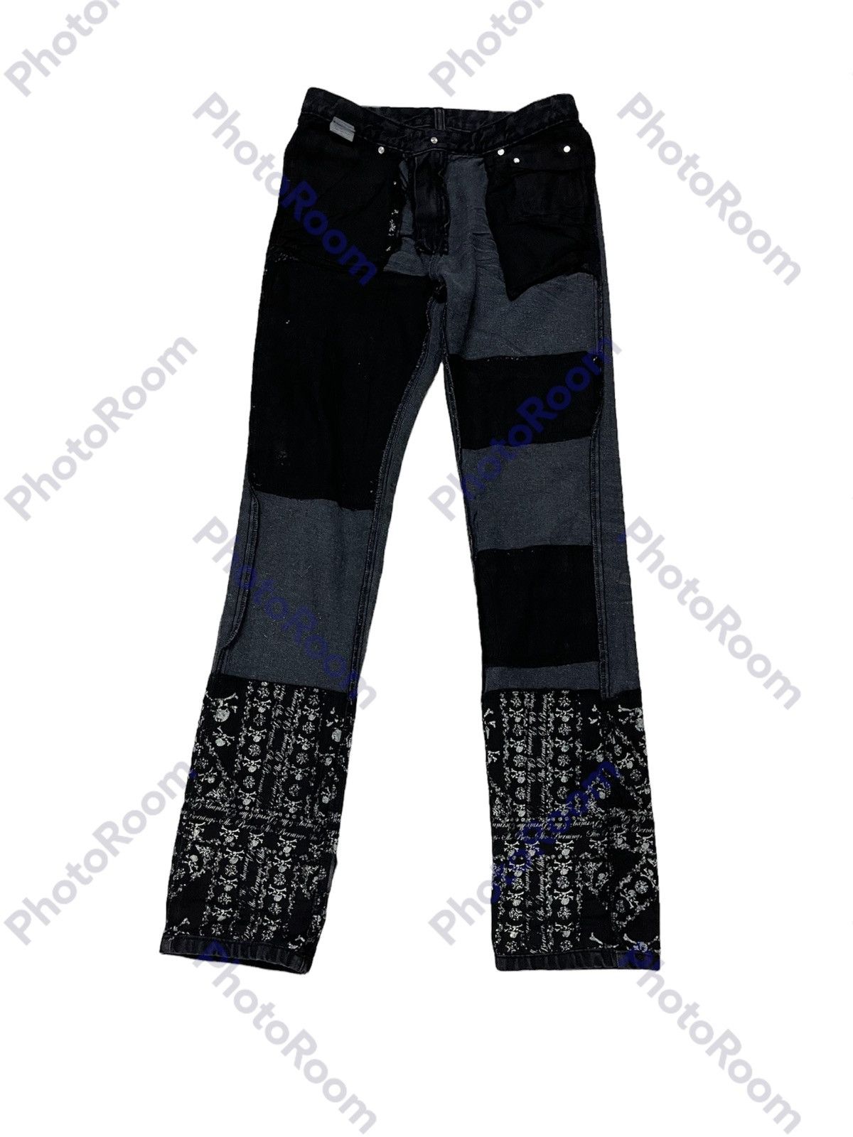 If Six Was Nine × Le Grande Bleu (L.G.B.) × Seditionaries Berning Sho Punkers Distressed Black Denim Size US 30 / EU 46 - 12 Thumbnail