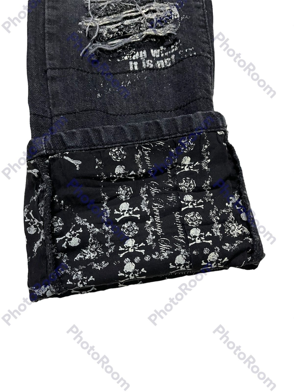 If Six Was Nine × Le Grande Bleu (L.G.B.) × Seditionaries Berning Sho Punkers Distressed Black Denim Size US 30 / EU 46 - 8 Thumbnail