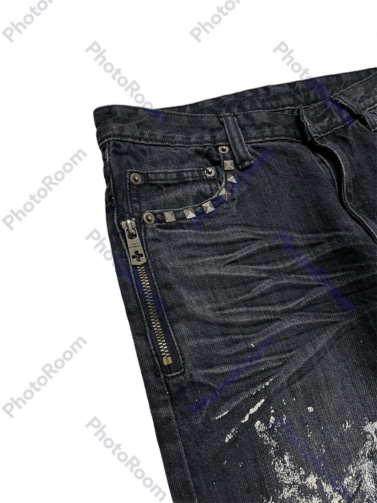If Six Was Nine × Le Grande Bleu (L.G.B.) × Seditionaries Berning Sho Punkers Distressed Black Denim Size US 30 / EU 46 - 6 Thumbnail