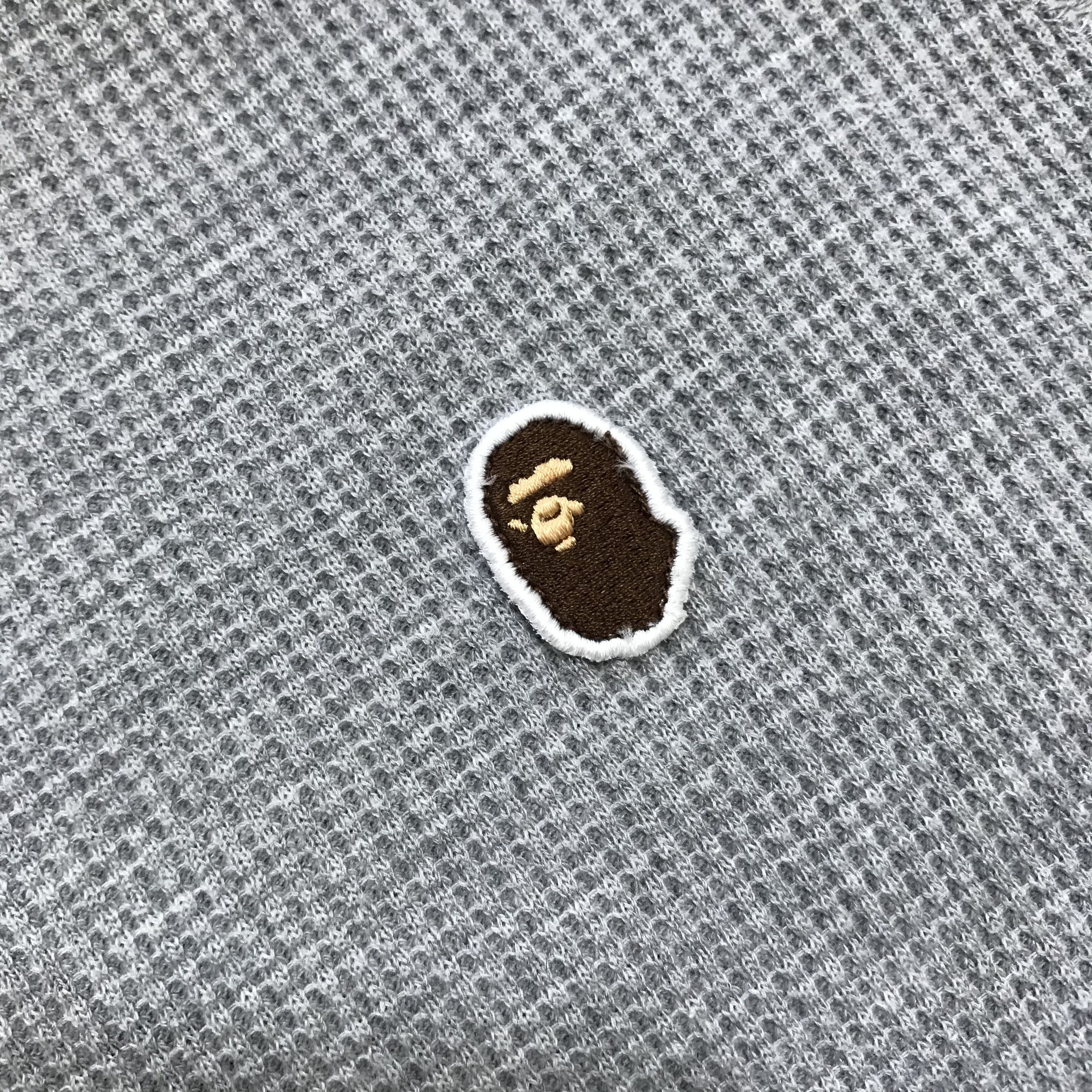 Bape BAPE A BATHING APE Waffle Hoodie Full Zip Thermal Head Gray Size US M / EU 48-50 / 2 - 5 Thumbnail