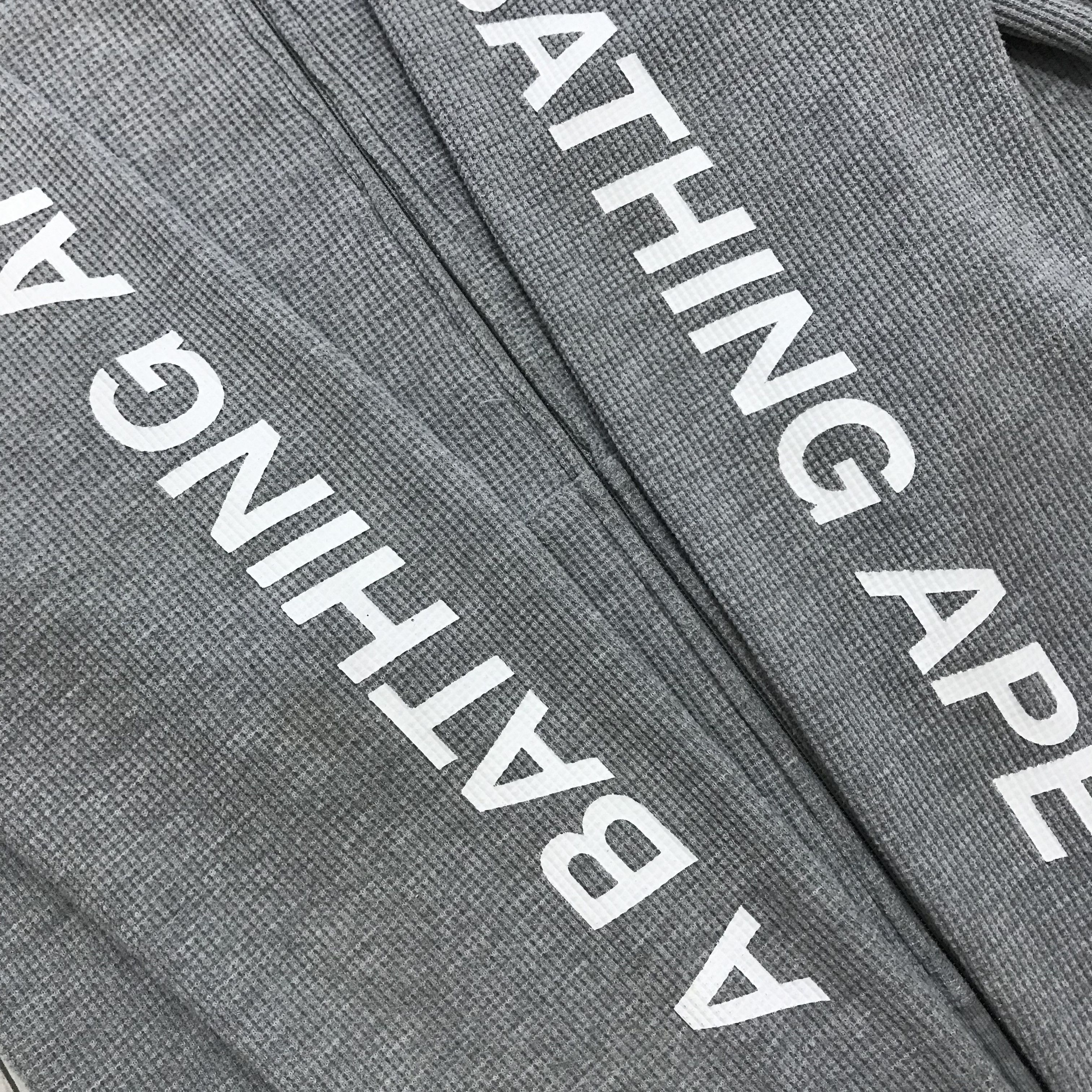 Bape BAPE A BATHING APE Waffle Hoodie Full Zip Thermal Head Gray Size US M / EU 48-50 / 2 - 8 Thumbnail