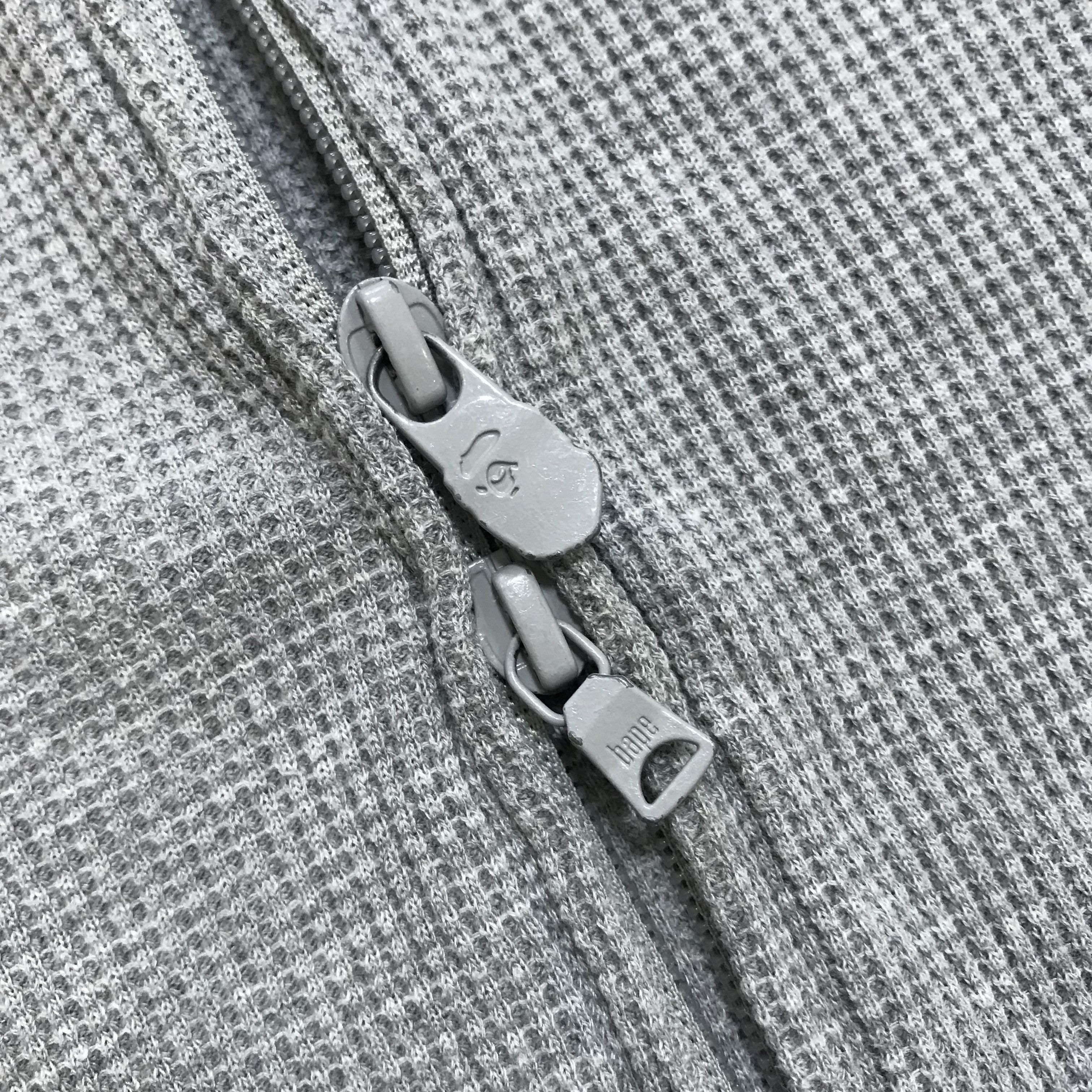 Bape BAPE A BATHING APE Waffle Hoodie Full Zip Thermal Head Gray Size US M / EU 48-50 / 2 - 6 Thumbnail