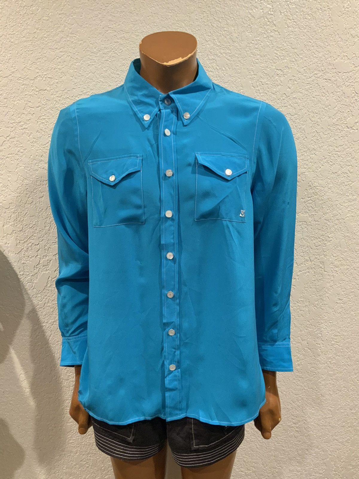 Vintage VTG Bob Mackie Wearable Art 100% Silk Western Button Shirt Size US L / EU 52-54 / 3 - 8 Thumbnail