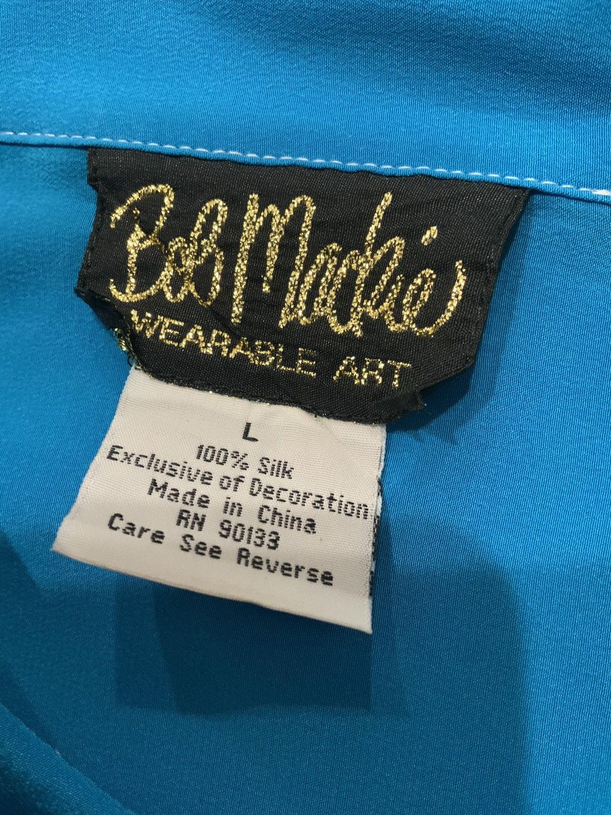 Vintage VTG Bob Mackie Wearable Art 100% Silk Western Button Shirt Size US L / EU 52-54 / 3 - 5 Thumbnail