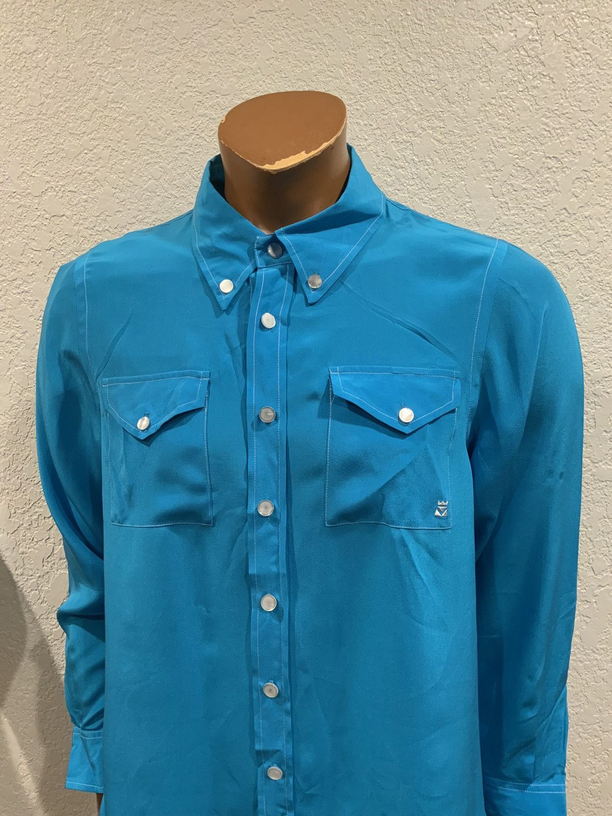 Vintage VTG Bob Mackie Wearable Art 100% Silk Western Button Shirt Size US L / EU 52-54 / 3 - 10 Thumbnail
