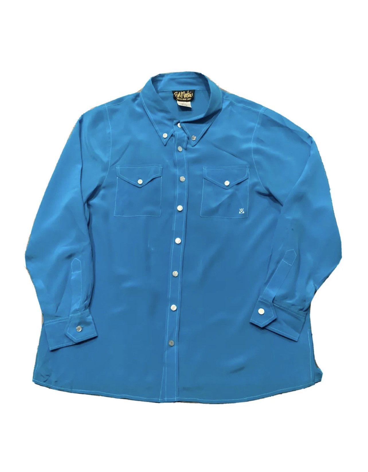 Vintage VTG Bob Mackie Wearable Art 100% Silk Western Button Shirt Size US L / EU 52-54 / 3 - 1 Preview