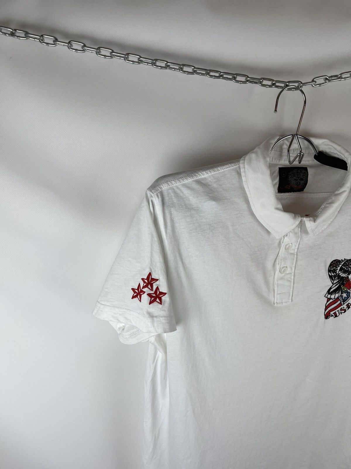 Christian Audigier Ed Hardy by Christian Audigier USA eagle big logo polo tee Size US L / EU 52-54 / 3 - 4 Thumbnail