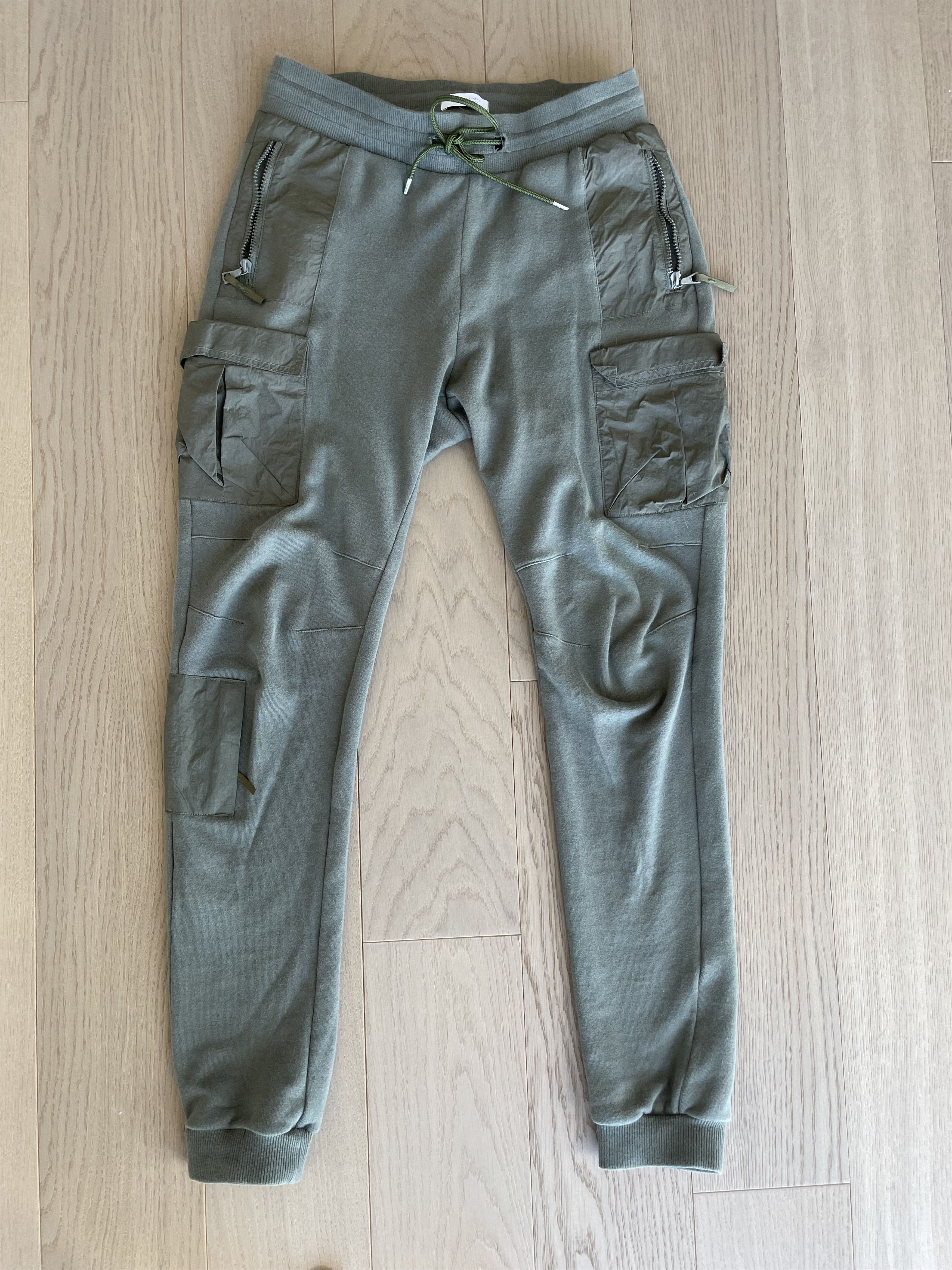 image of John Elliott Nylon Cargo Sweatpants in Olive, Men's (Size 30)