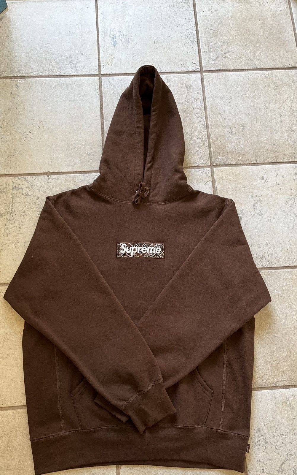 Supreme Supreme Bandana Box Logo Hoodie Dark Brown | Grailed