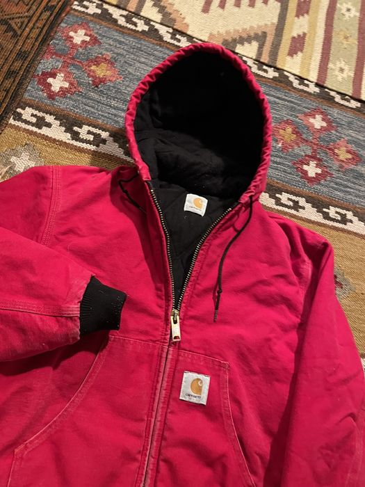 Red carhartt discount zip up hoodie