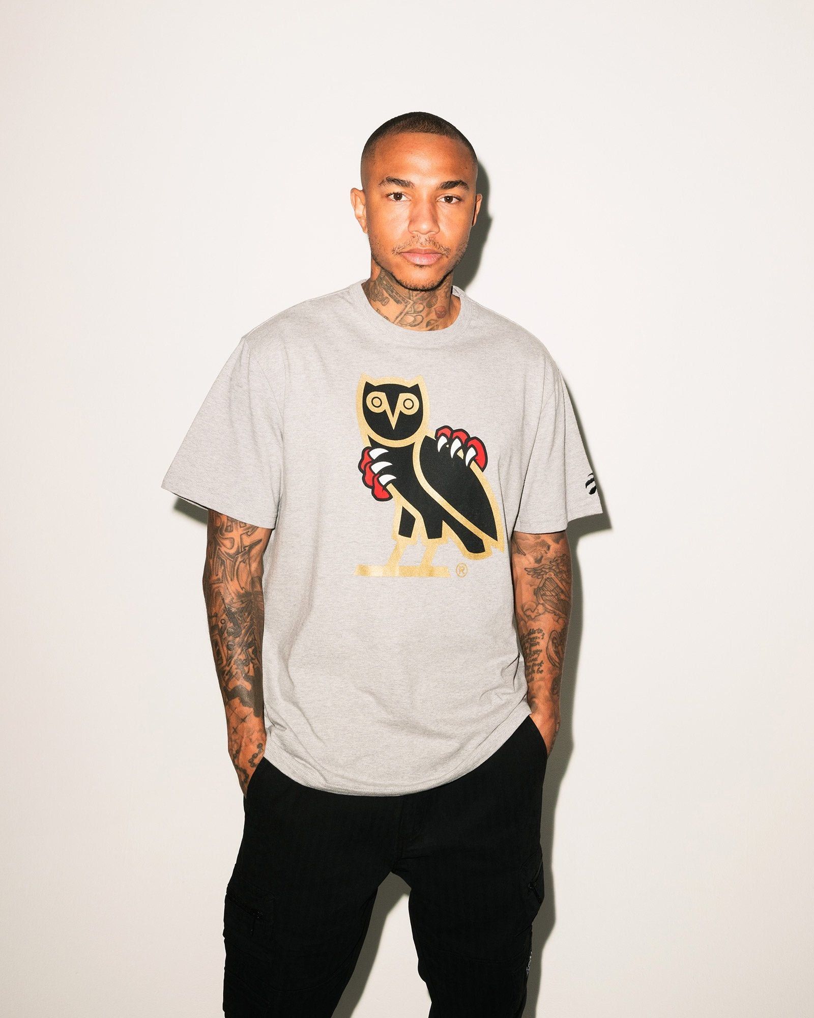 Drake 🦖🦉OVO X NBA X JURASSIC PARK GREY OG OWL T-SHIRT TEE Size US XXL / EU 58 / 5 - 3 Thumbnail