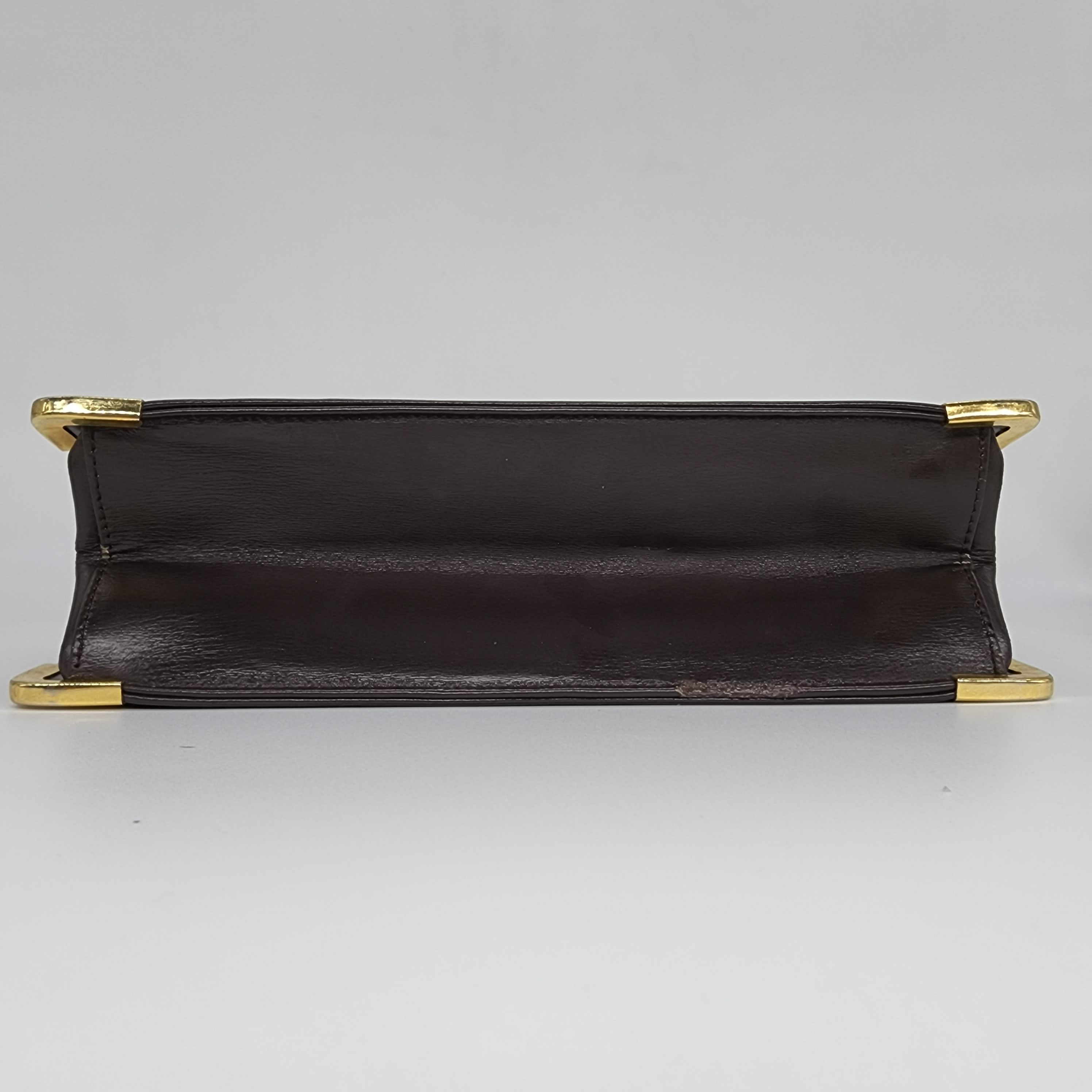 Dior × Vintage Dior - Brown Leather w/ Oblique Detail Shoulder Bag Size ONE SIZE - 5 Thumbnail