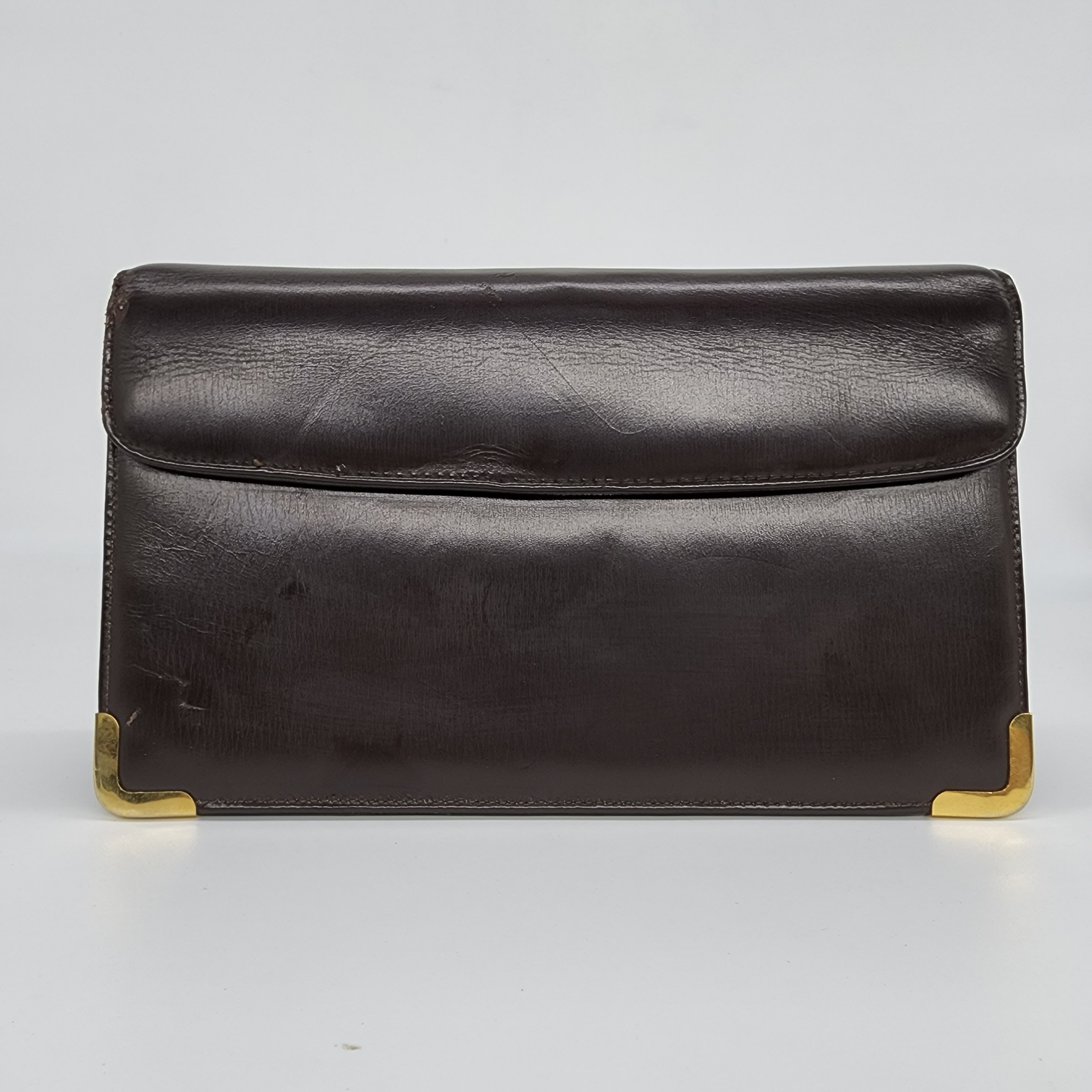 Dior × Vintage Dior - Brown Leather w/ Oblique Detail Shoulder Bag Size ONE SIZE - 3 Thumbnail