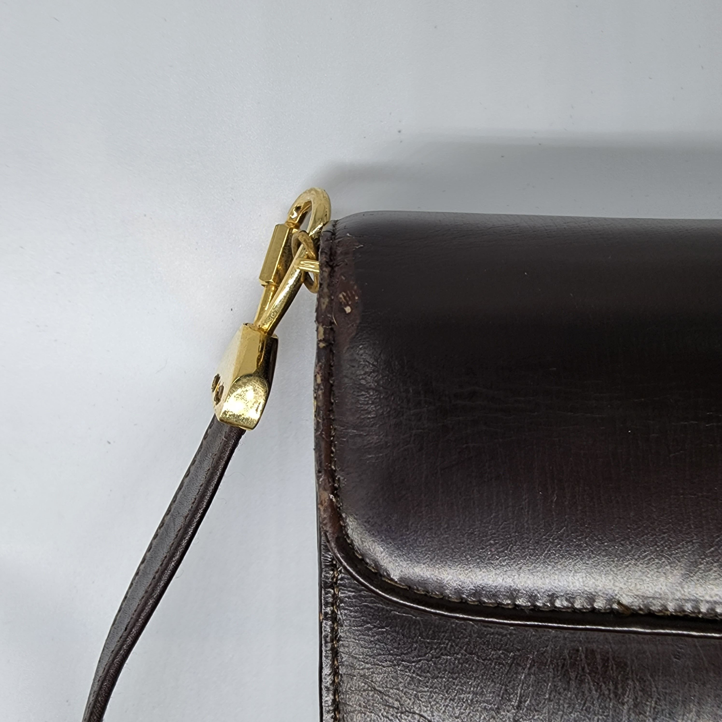 Dior × Vintage Dior - Brown Leather w/ Oblique Detail Shoulder Bag Size ONE SIZE - 12 Thumbnail