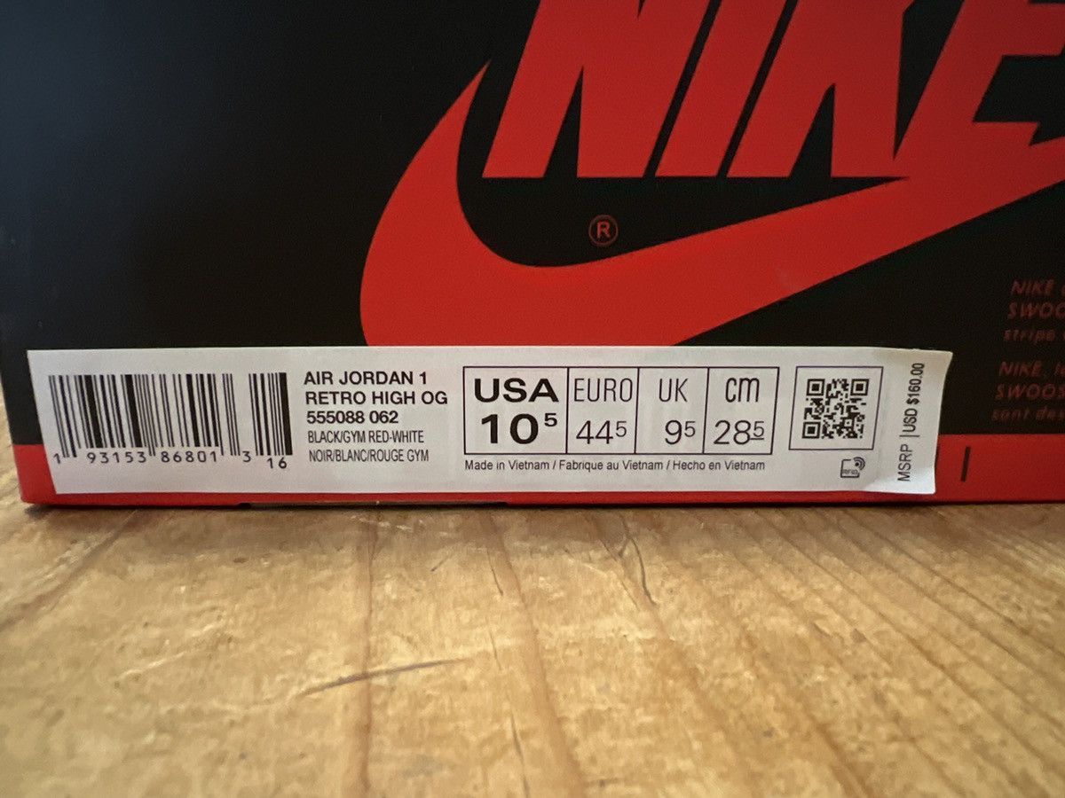 Jordan Brand Jordan 1 Retro High Bloodline 2019 Size US 10.5 / EU 43-44 - 14 Thumbnail