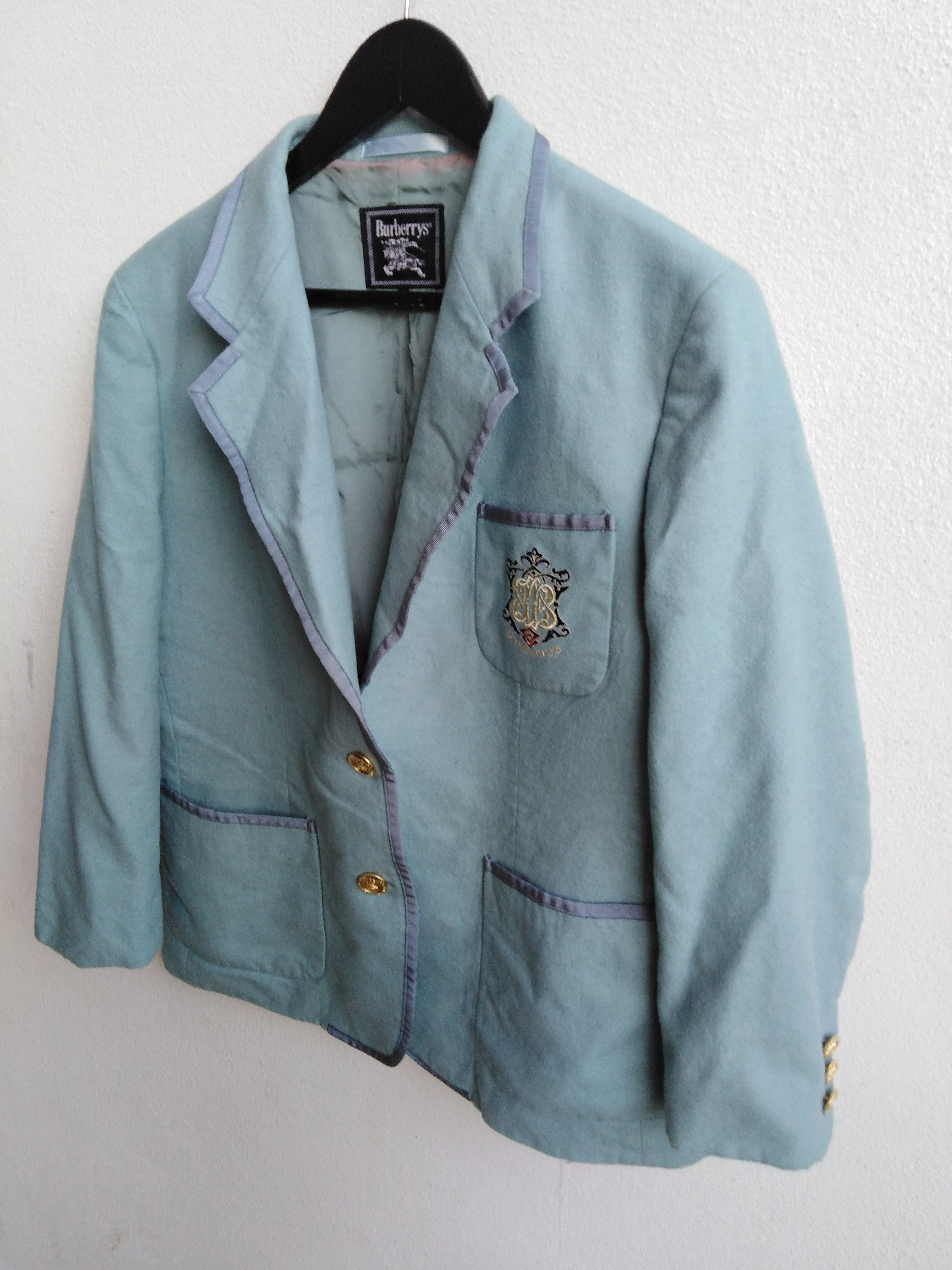 Burberry Burberry Blue Soft Wool Blazer Size 38S - 2 Thumbnail