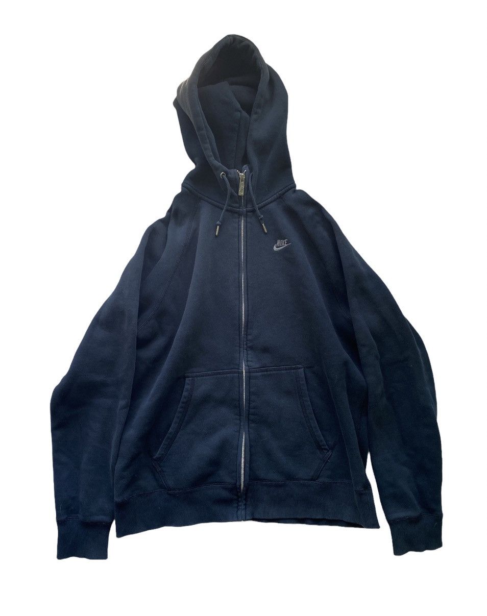Nike × Vintage Black Nike Zip Up Silver Tag Hoodie Size US L / EU 52-54 / 3 - 1 Thumbnail