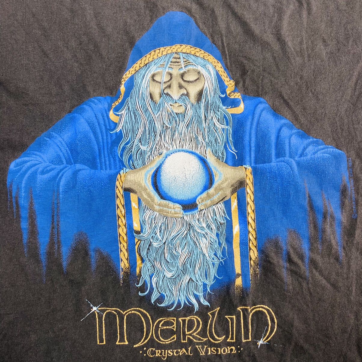 Vintage 🔮 MERLIN CRYSTAL VISION ARCHIVE 1990s SUN FADED TEE - № 218 Size US XL / EU 56 / 4 - 4 Thumbnail