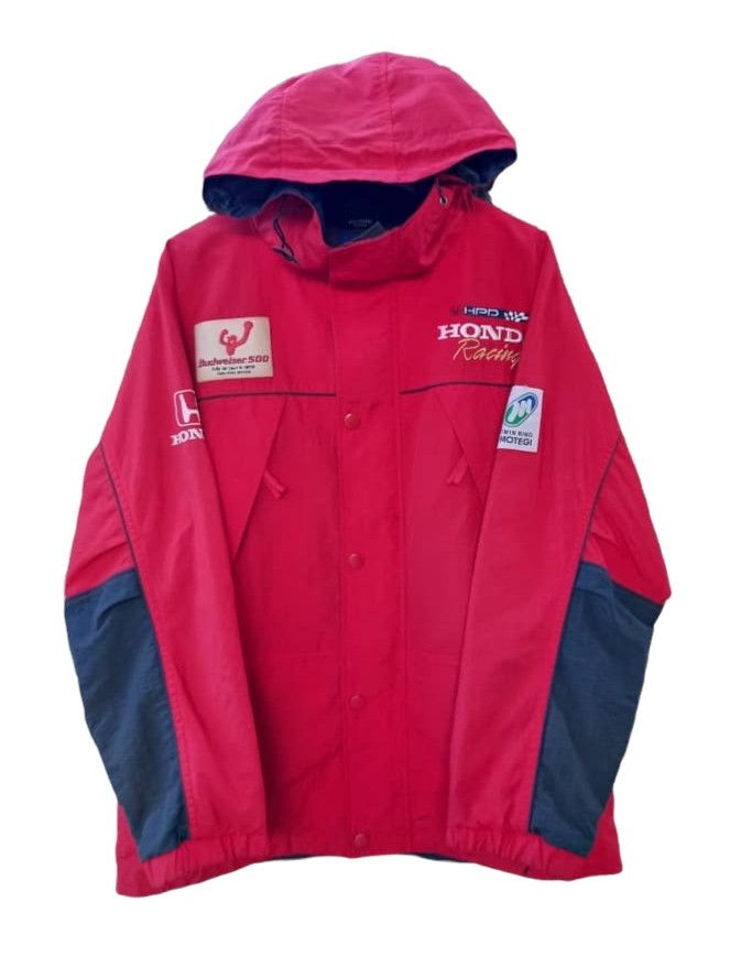 image of Vintage Honda Twin Ring Motegi Racing Indy Car Race Jacket in Red, Men's (Size Large)