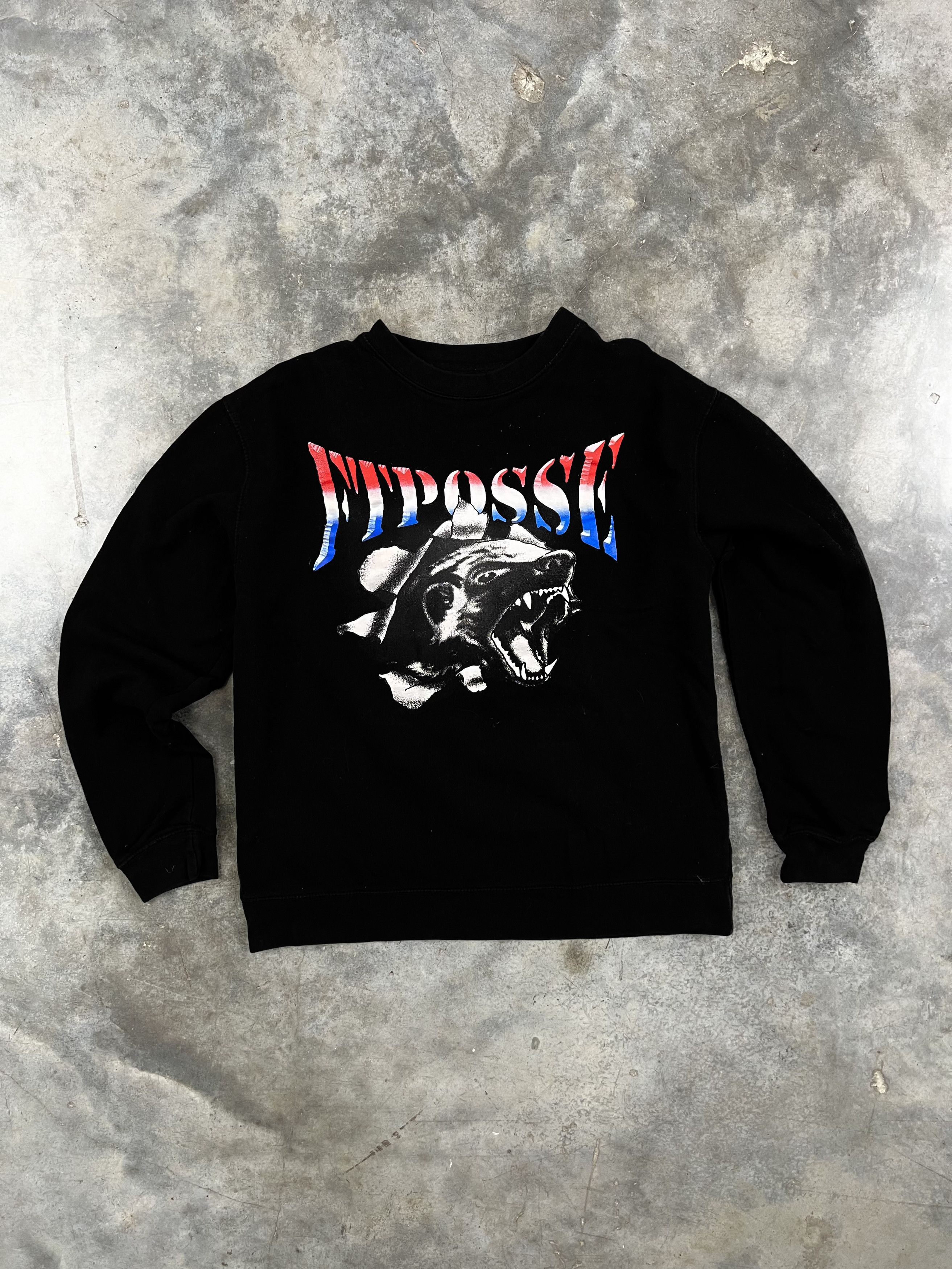 image of Fuck The Population Barking Dog Bark Sweatshirt Black Large, Men's