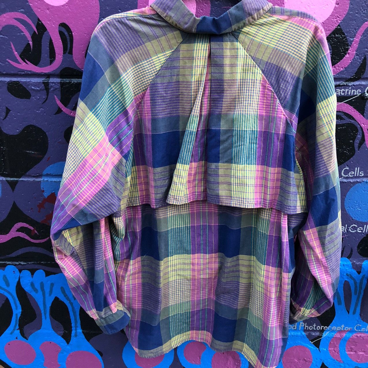 Vintage 80s/70s Plaid Button Up Shirt Grunge Vintage shirt boho Size XL / US 12-14 / IT 48-50 - 4 Thumbnail
