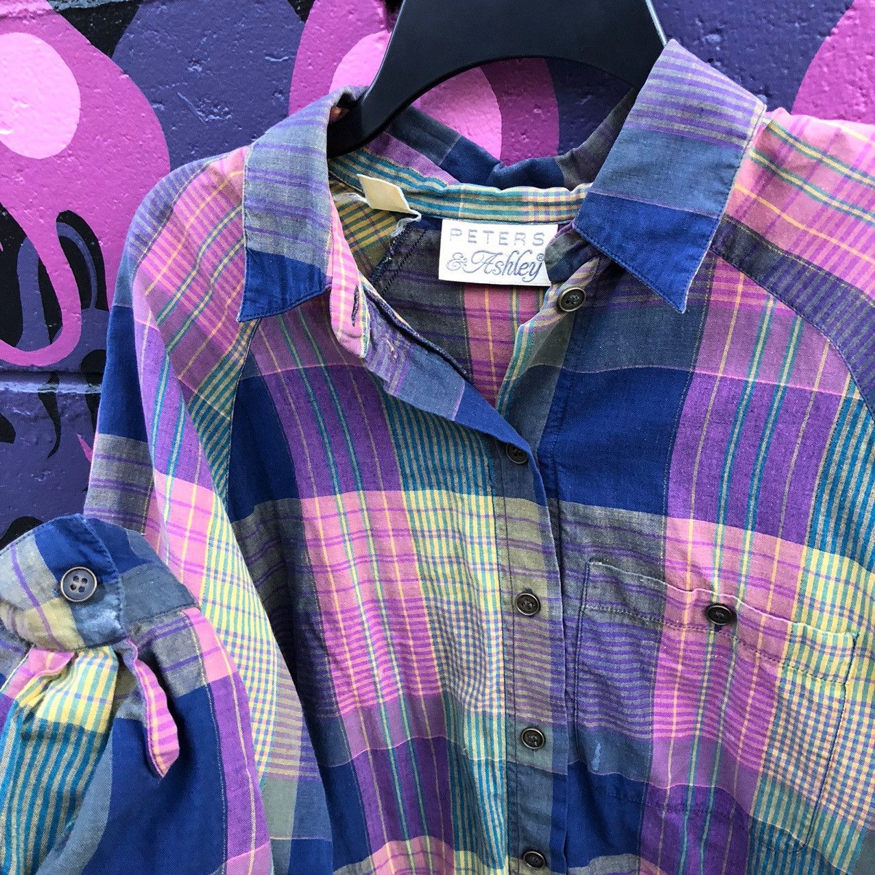 Vintage 80s/70s Plaid Button Up Shirt Grunge Vintage shirt boho Size XL / US 12-14 / IT 48-50 - 1 Thumbnail