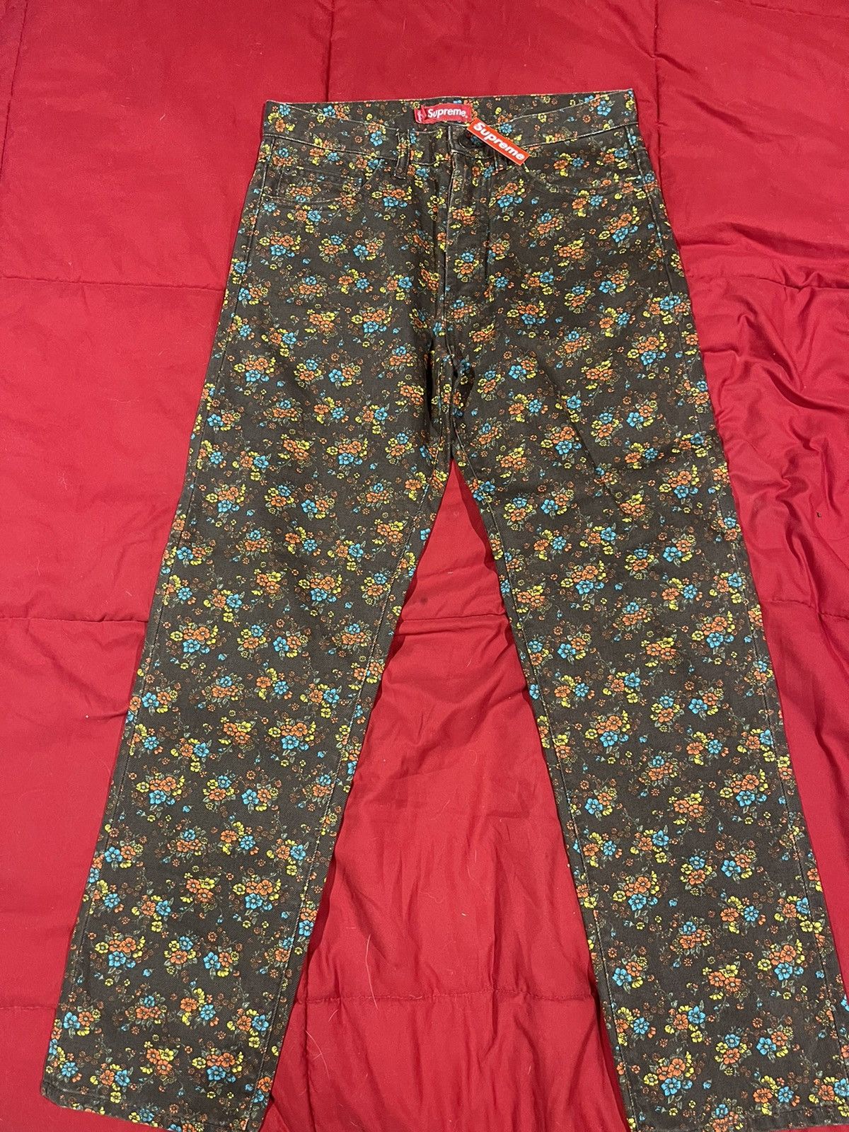 Supreme Supreme Regular Jeans Flowers (SS22) | Grailed