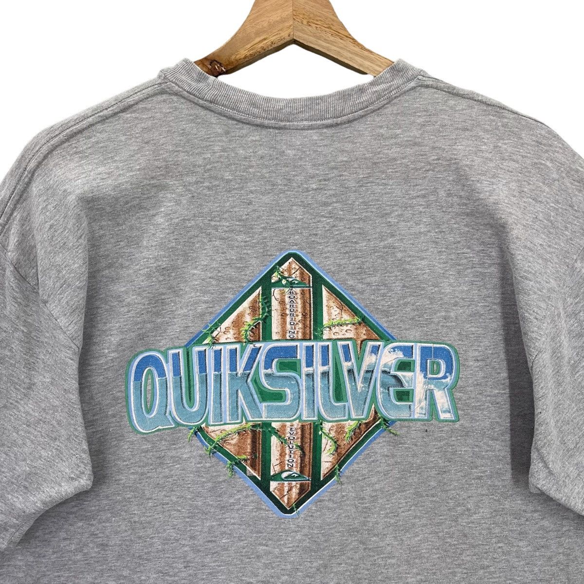 Quicksilver × Quiksilver × Vintage 90s Quiksilver Big Back Logo Crewneck T Shirt Size M Size US M / EU 48-50 / 2 - 4 Thumbnail