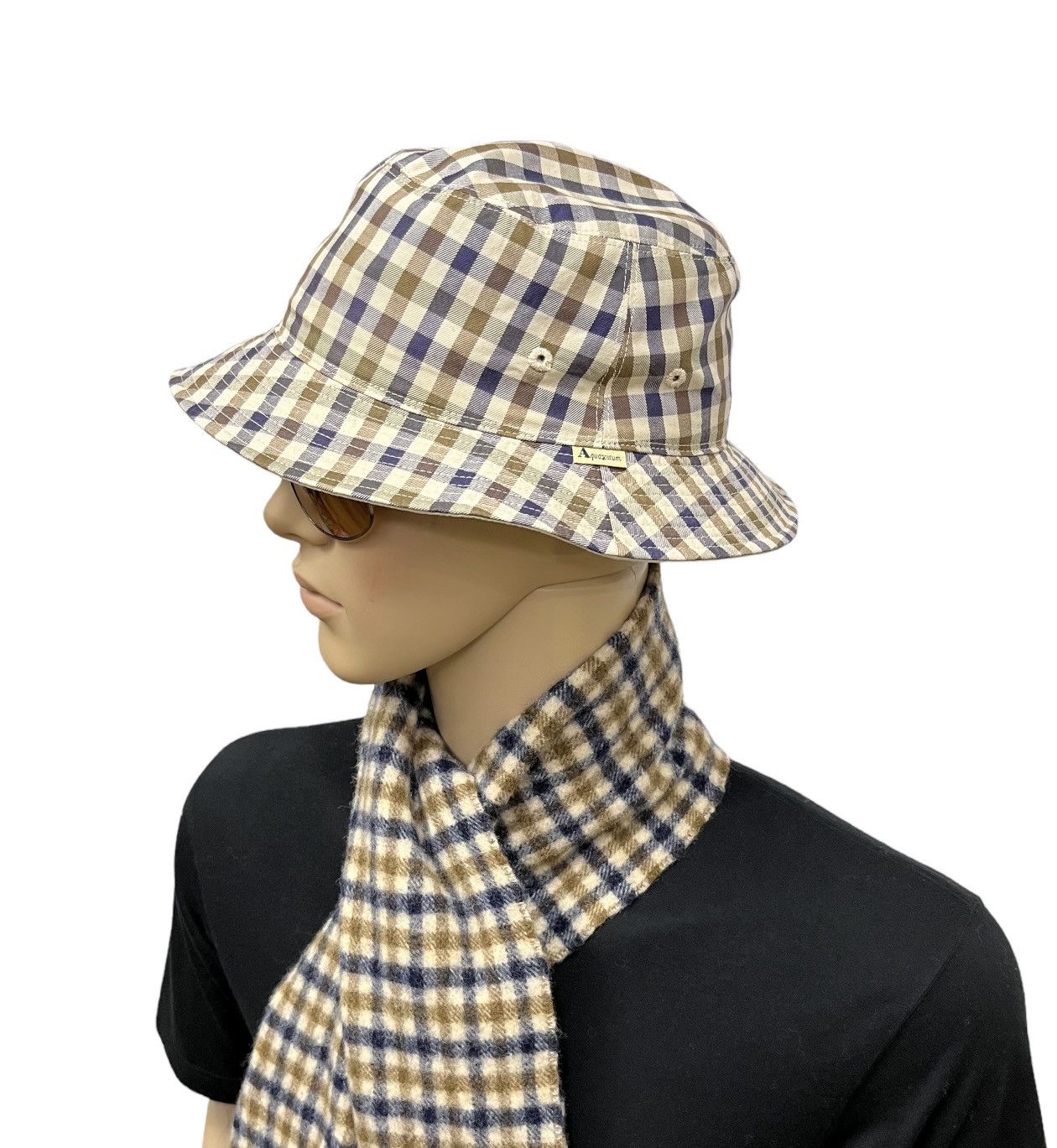Aquascutum Vintage AQUASCUTUM Iconic Club Check Reversible Bucket Hat Size ONE SIZE - 4 Thumbnail
