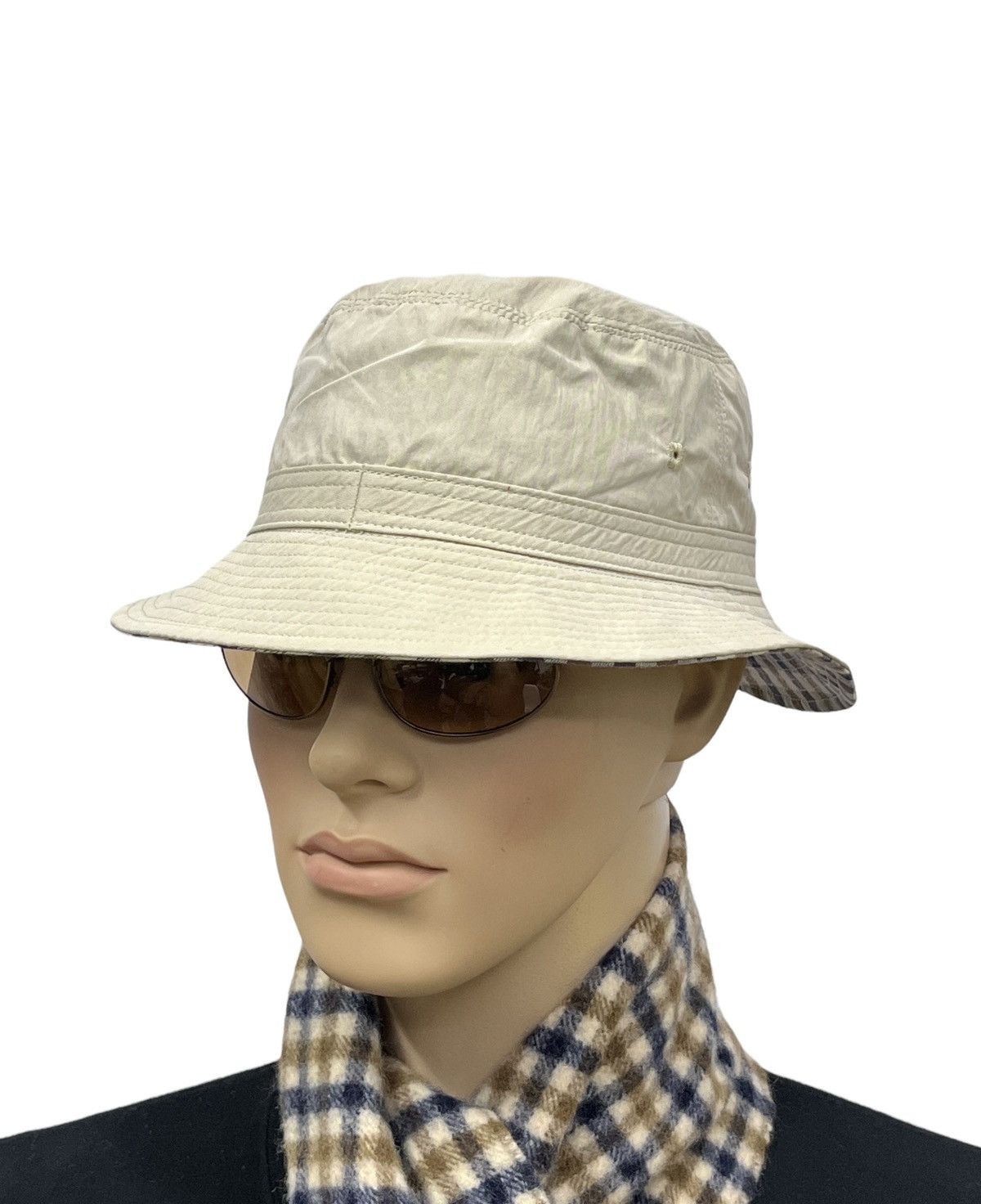 Aquascutum Vintage AQUASCUTUM Iconic Club Check Reversible Bucket Hat Size ONE SIZE - 5 Thumbnail