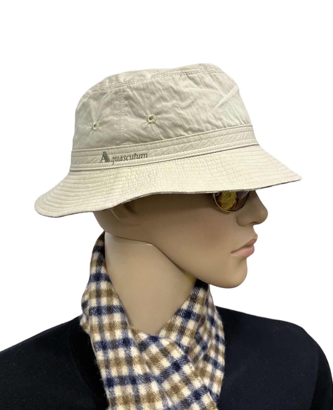 Aquascutum Vintage AQUASCUTUM Iconic Club Check Reversible Bucket Hat Size ONE SIZE - 6 Thumbnail