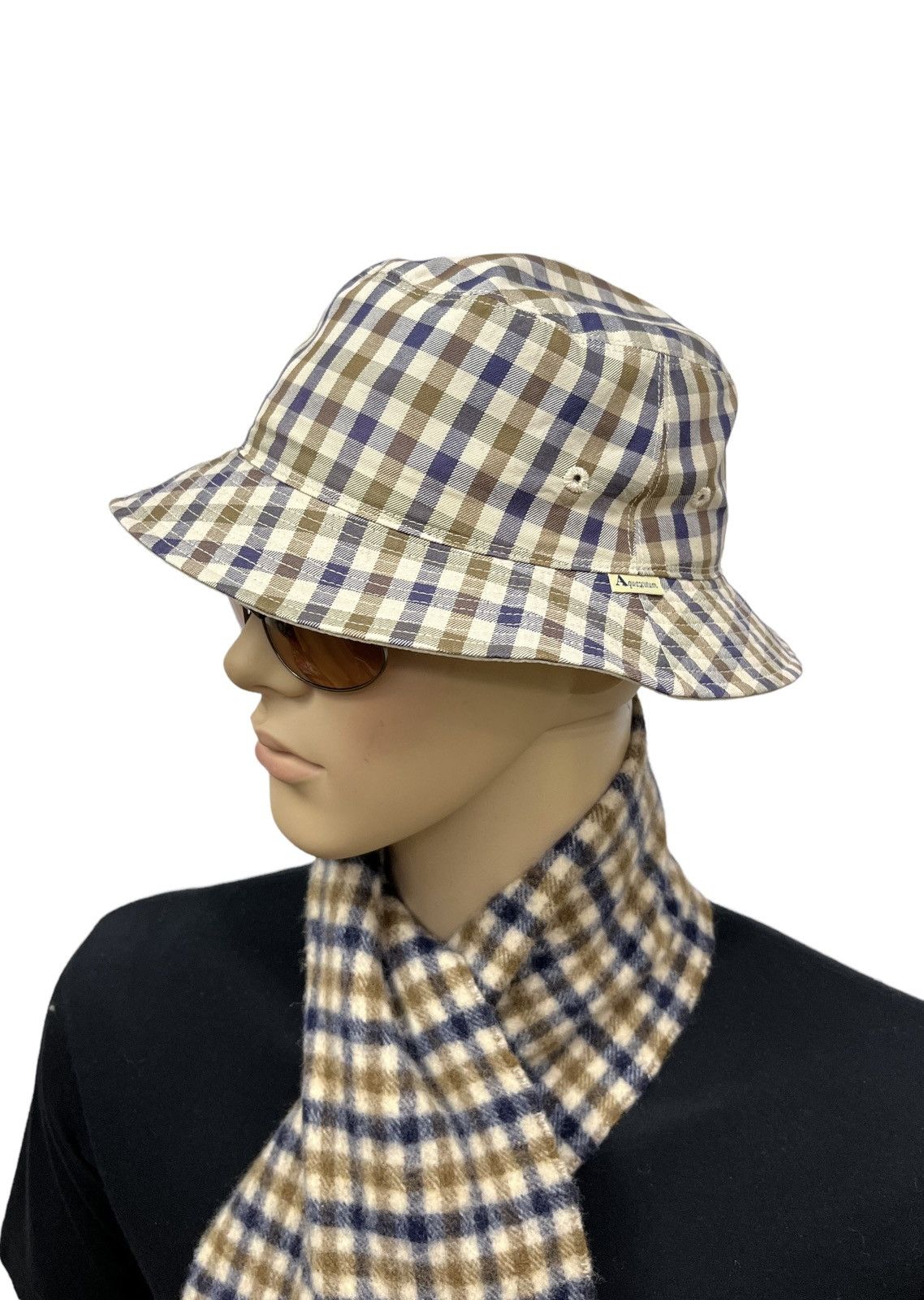 Aquascutum Vintage AQUASCUTUM Iconic Club Check Reversible Bucket Hat Size ONE SIZE - 1 Thumbnail