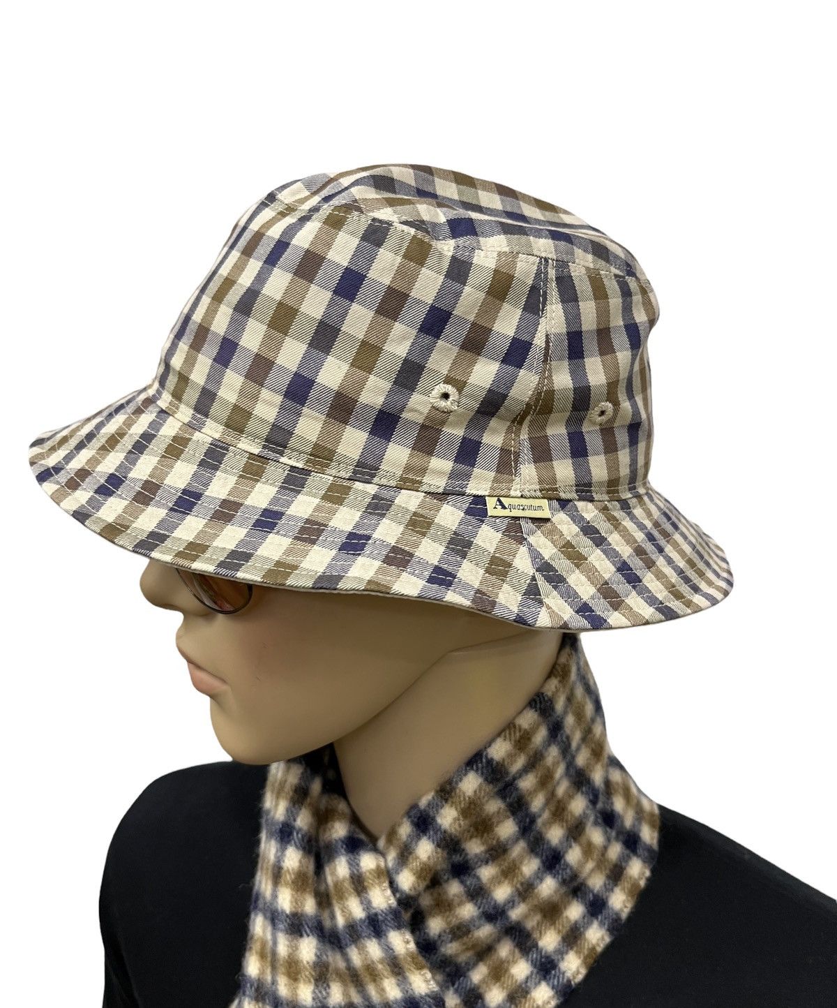 Aquascutum Vintage AQUASCUTUM Iconic Club Check Reversible Bucket Hat Size ONE SIZE - 3 Thumbnail