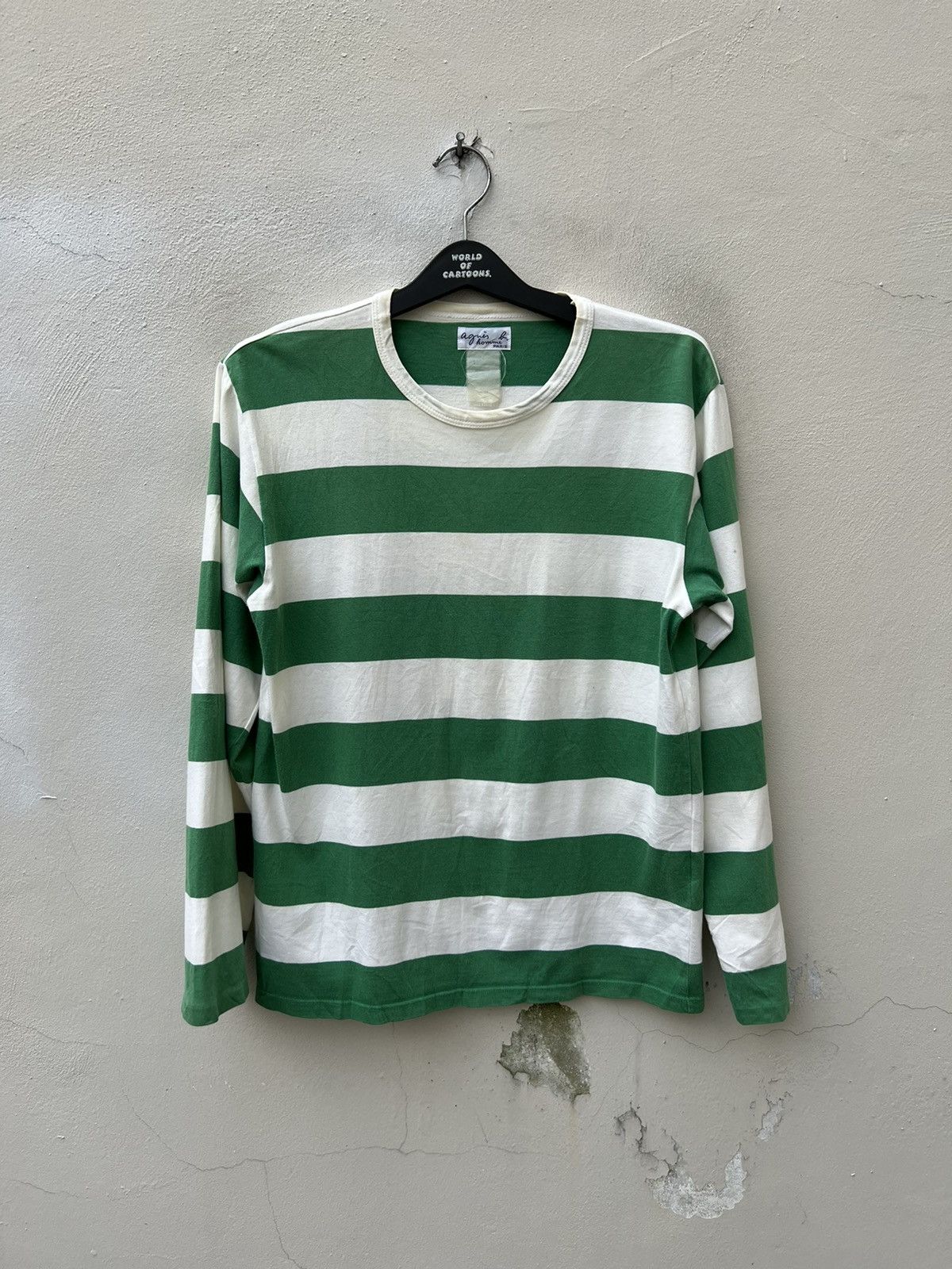 1990’s agnes b. border L/S T-shirt Vintage 90s Agnes B. Homme Border Striped t shirt - www.disolcolor.com