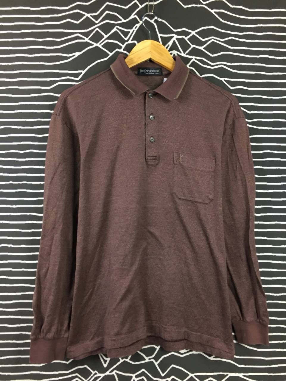 Vintage 90s YSL Yves Saint Laurent Luxury Embroided Longsleeve Polo Size US L / EU 52-54 / 3 - 2 Thumbnail