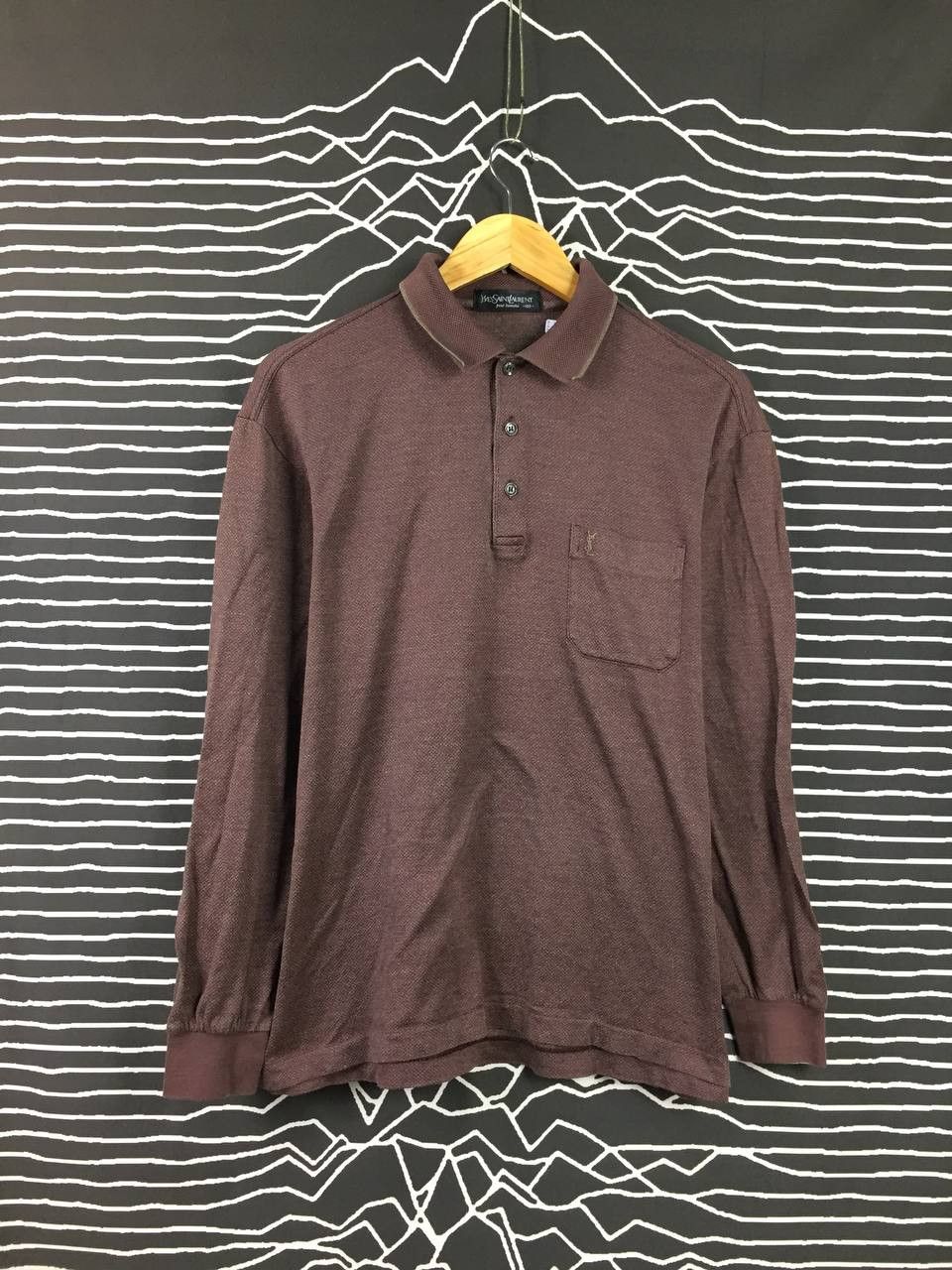 Vintage 90s YSL Yves Saint Laurent Luxury Embroided Longsleeve Polo Size US L / EU 52-54 / 3 - 1 Thumbnail